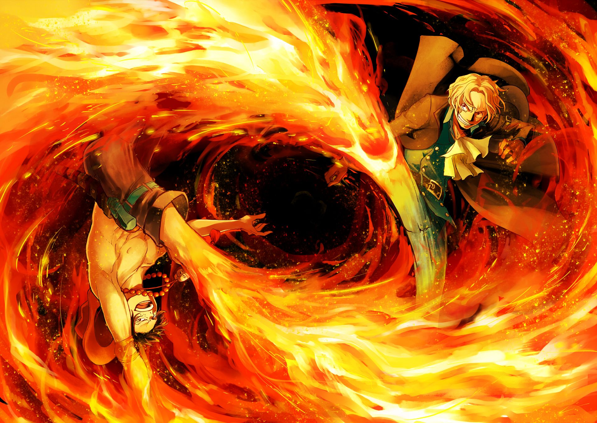 anime, one piece, portgas d ace, sabo (one piece) HD wallpaper