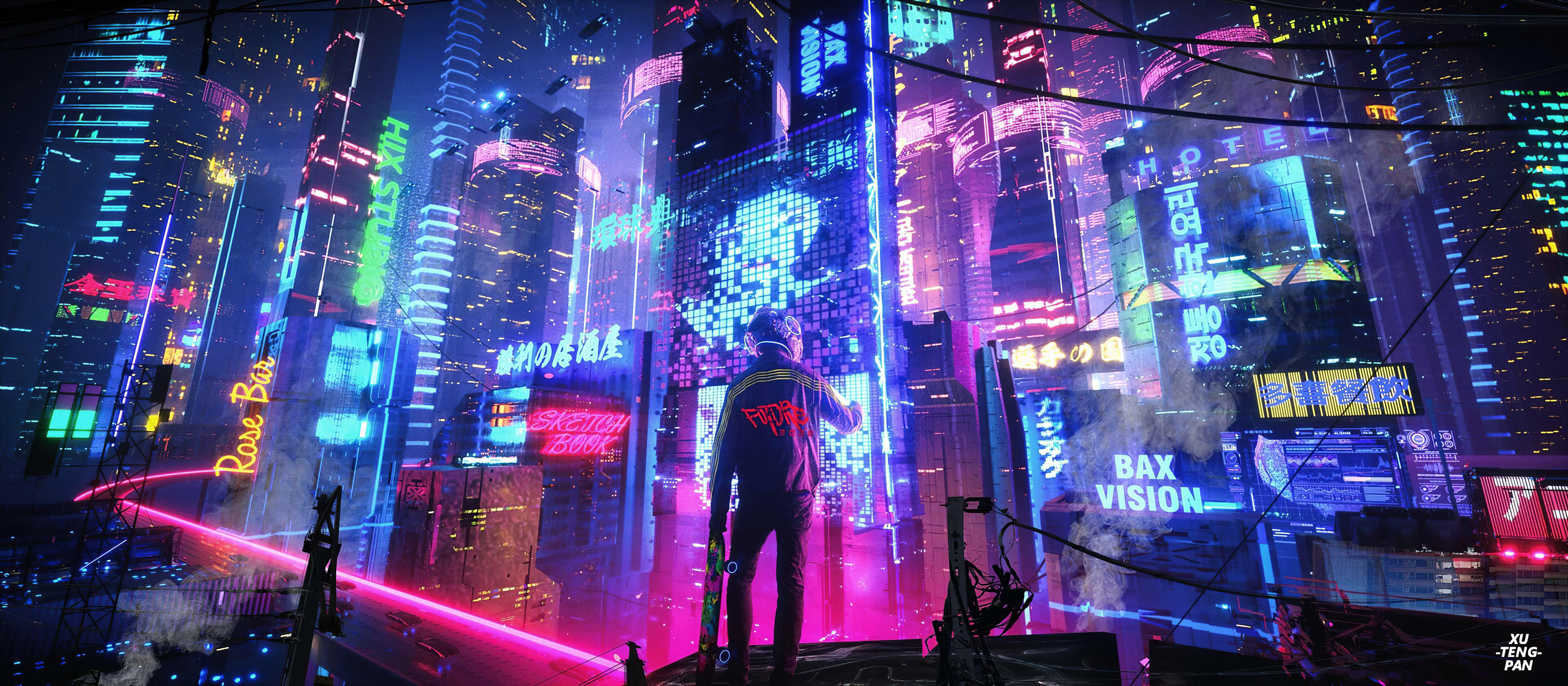 wallpapers cyberpunk, futuristic, sci fi, building, city, night