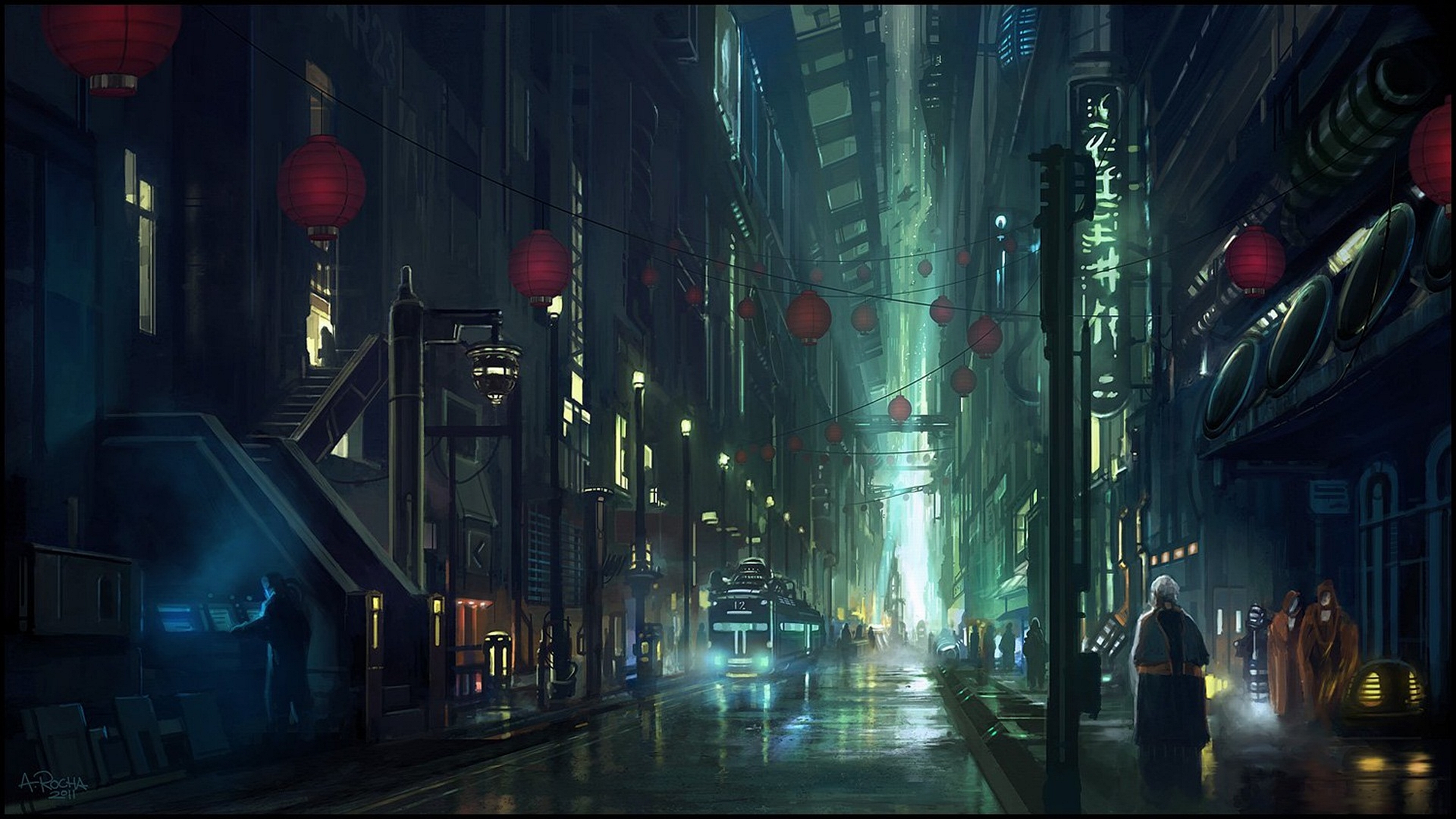 cyberpunk, sci fi, city