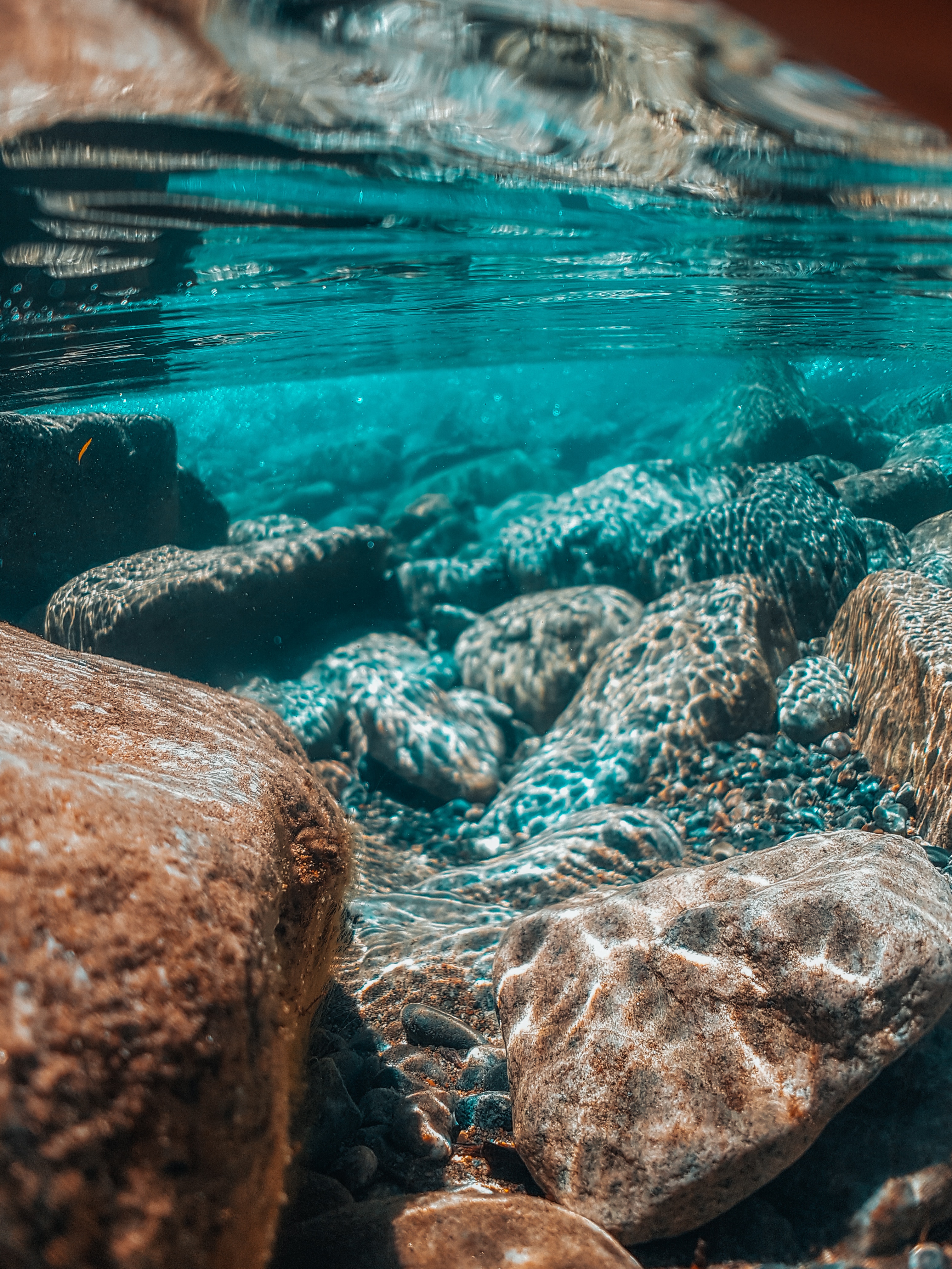 nature, ocean, underwater, stones 3d Wallpaper
