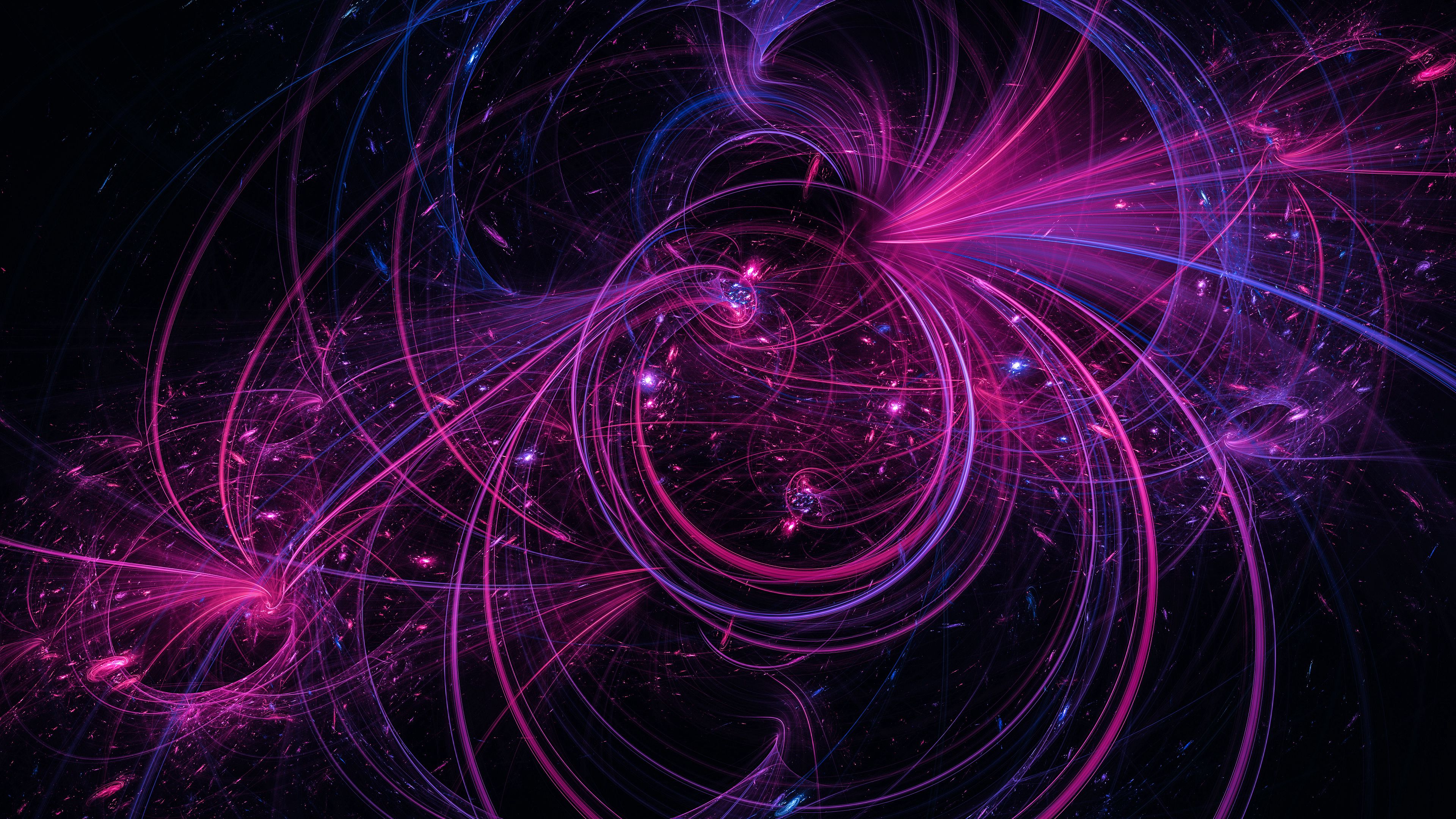 fractal, glow, lines, abstract, confused, intricate HD wallpaper