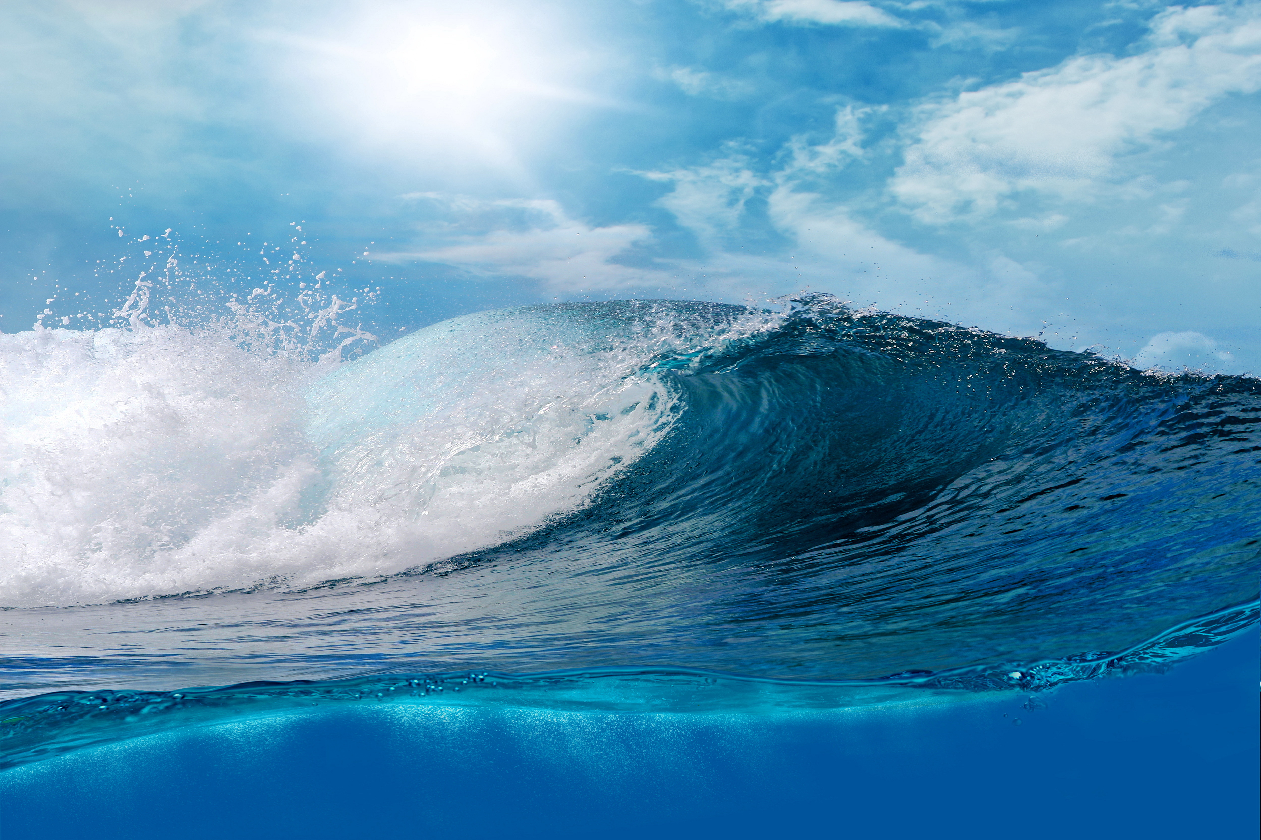 earth, wave, blue, foam, nature, ocean