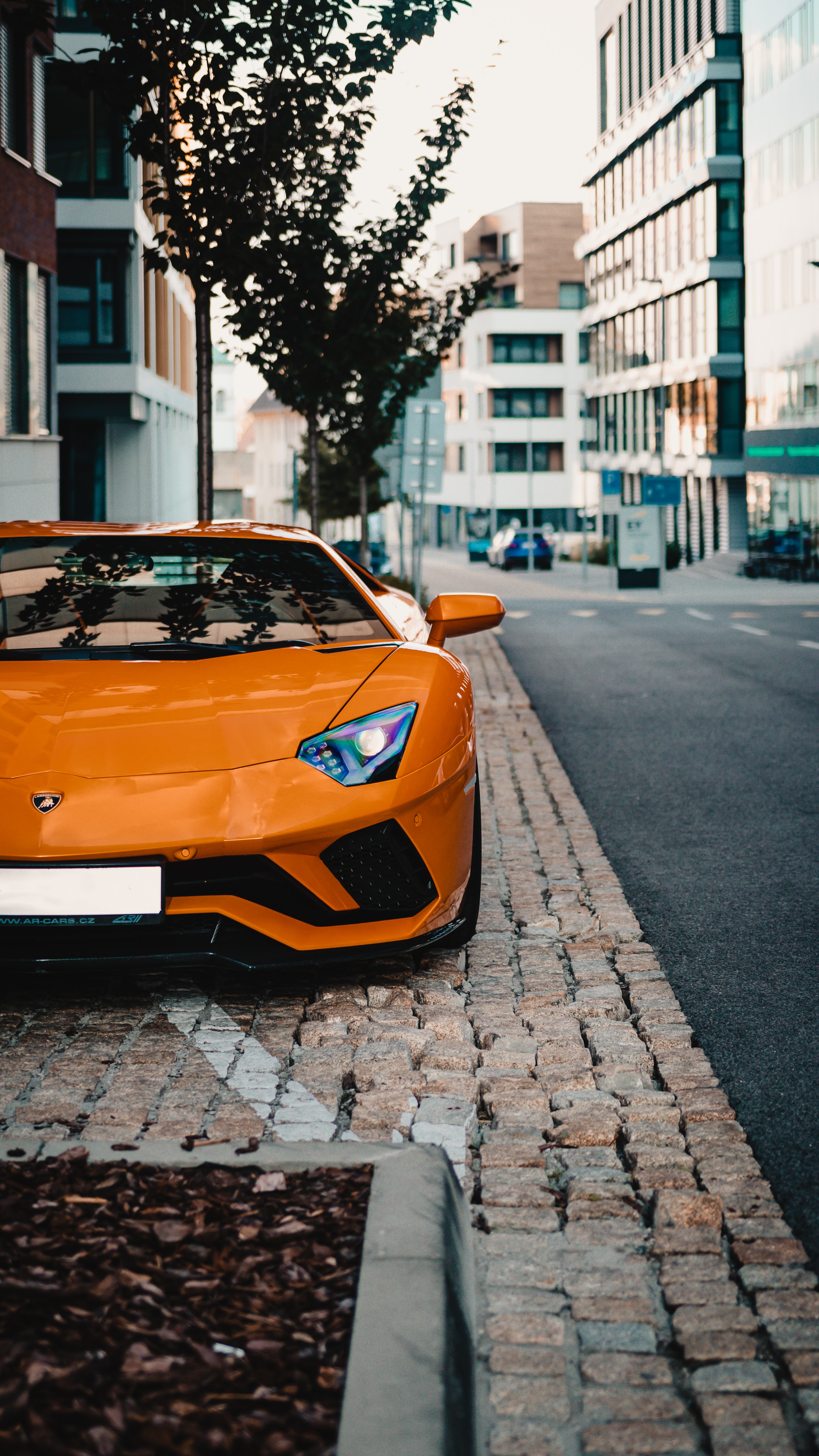 113183 Hintergrundbilder und Lamborghini Aventador Bilder auf dem Desktop. Laden Sie cars, frontansicht, auto, orange Bildschirmschoner kostenlos auf den PC herunter