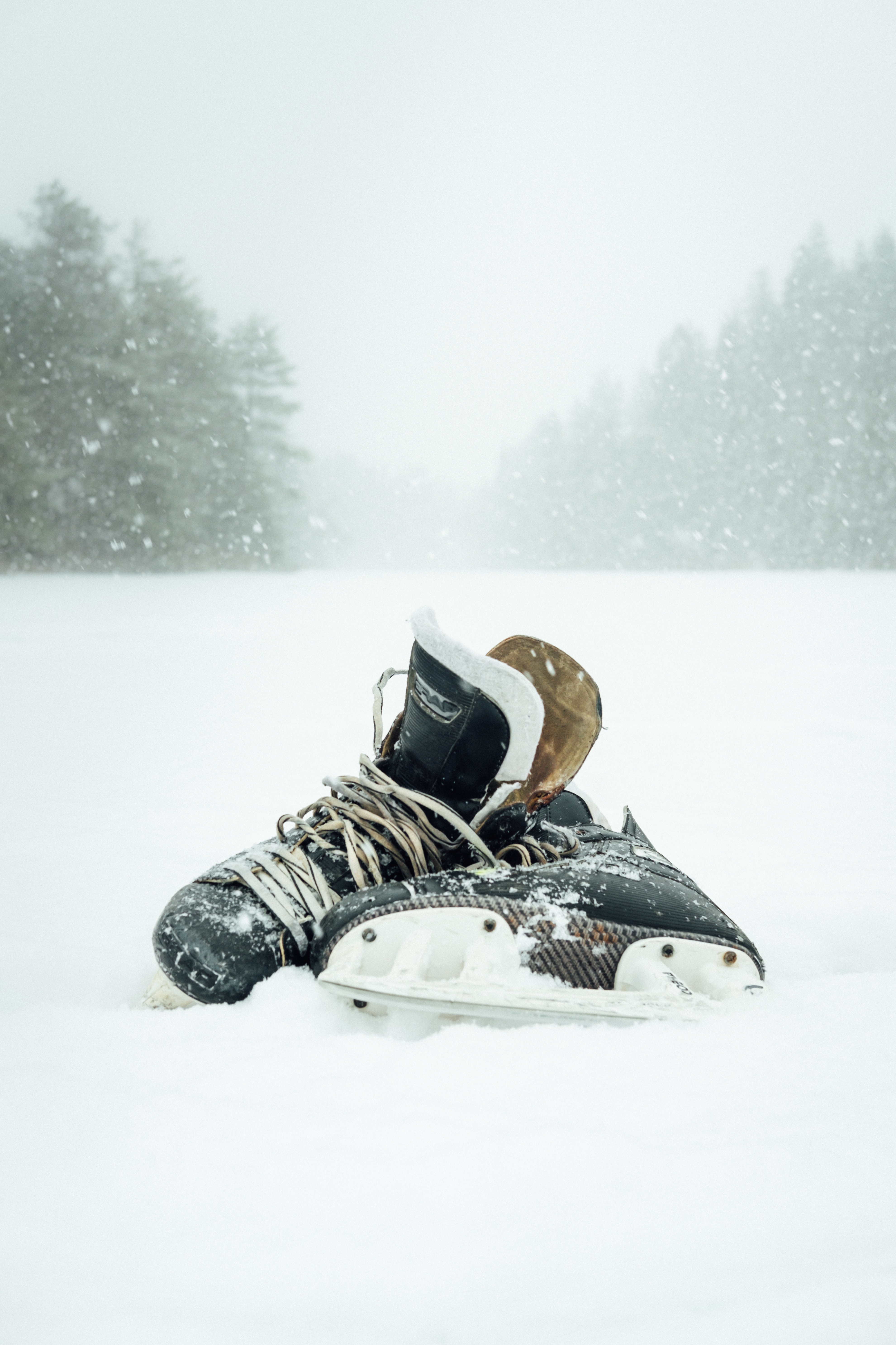 Phone Wallpaper winter, skates, snow, sports