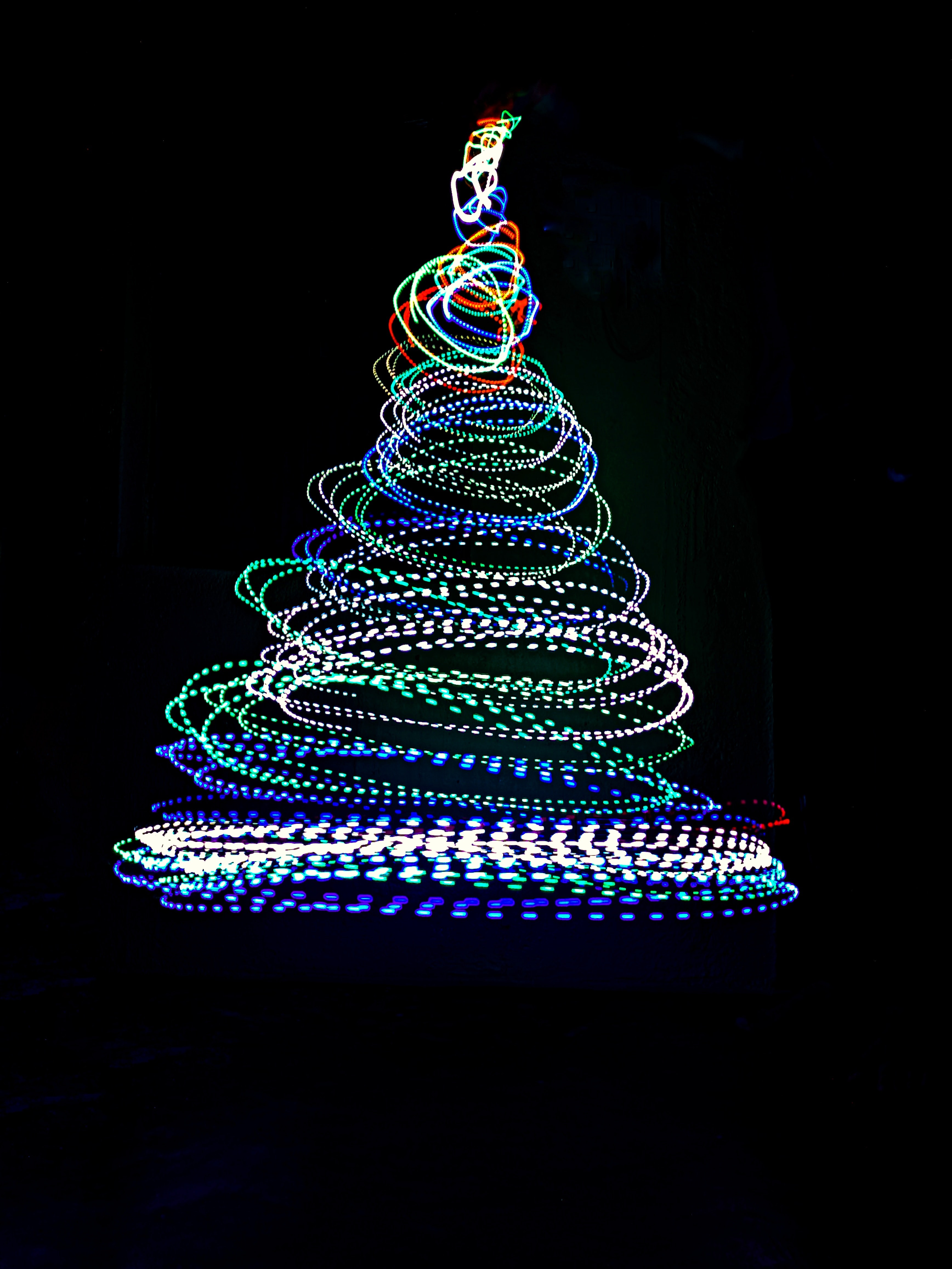 freezelight, light, holidays, shine, long exposure, neon, christmas tree Smartphone Background