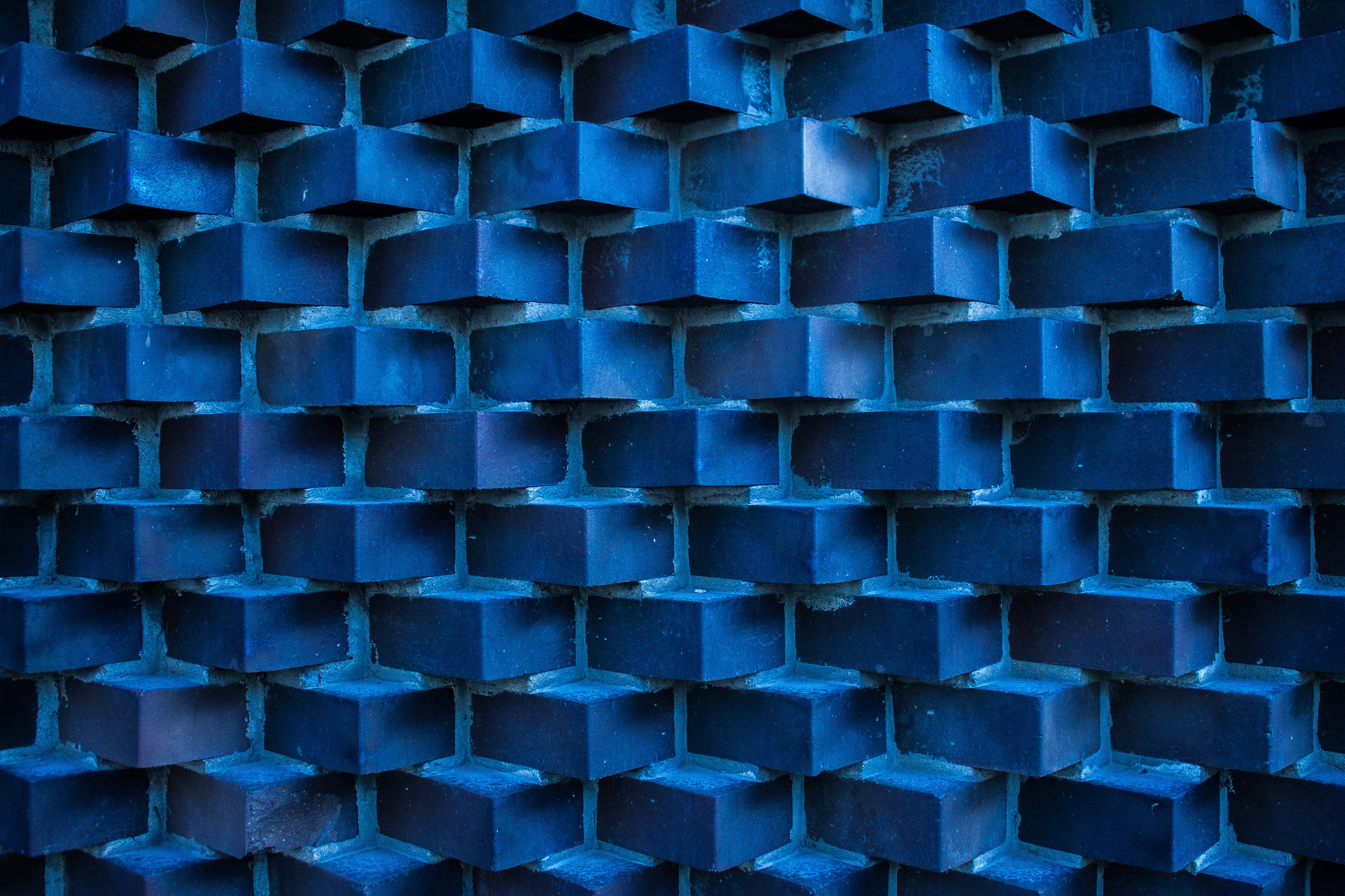 154378 free download Blue wallpapers for phone, bricks, textures, wall, texture Blue images and screensavers for mobile