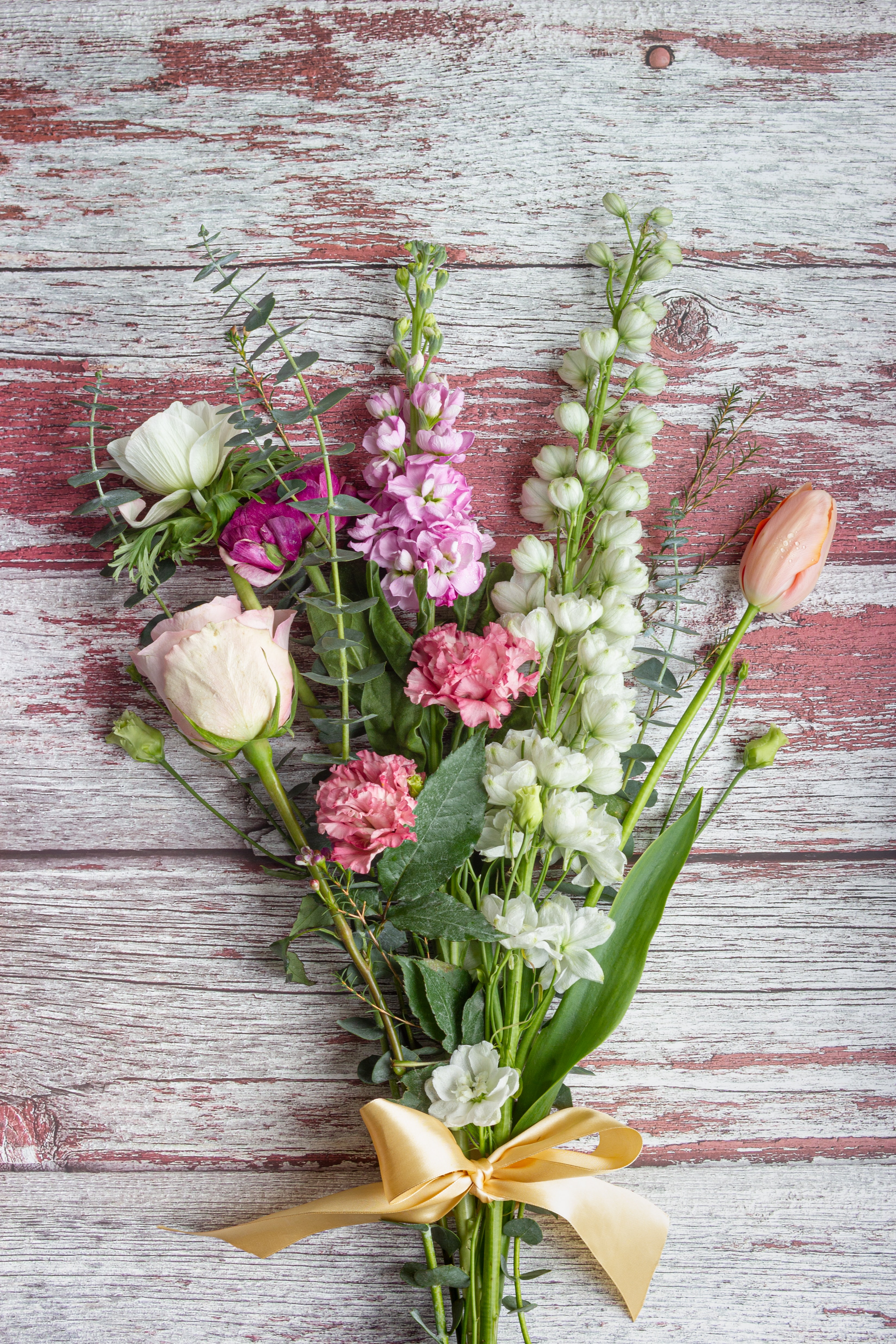 Download mobile wallpaper Bouquet, Flowers, Tape for free.
