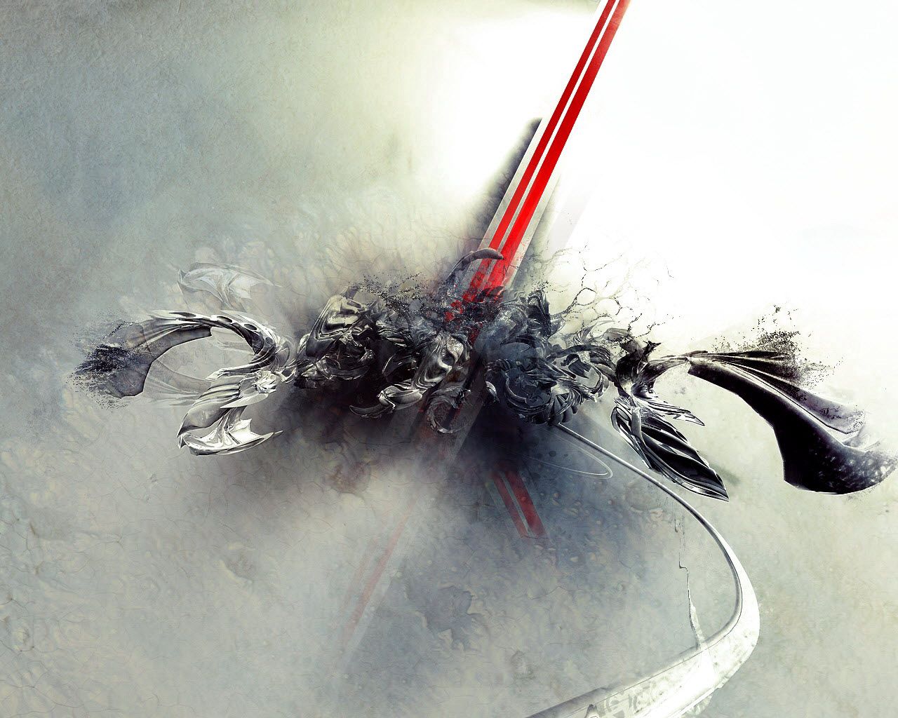 abstract, grey, metal, figure, explosion 2160p