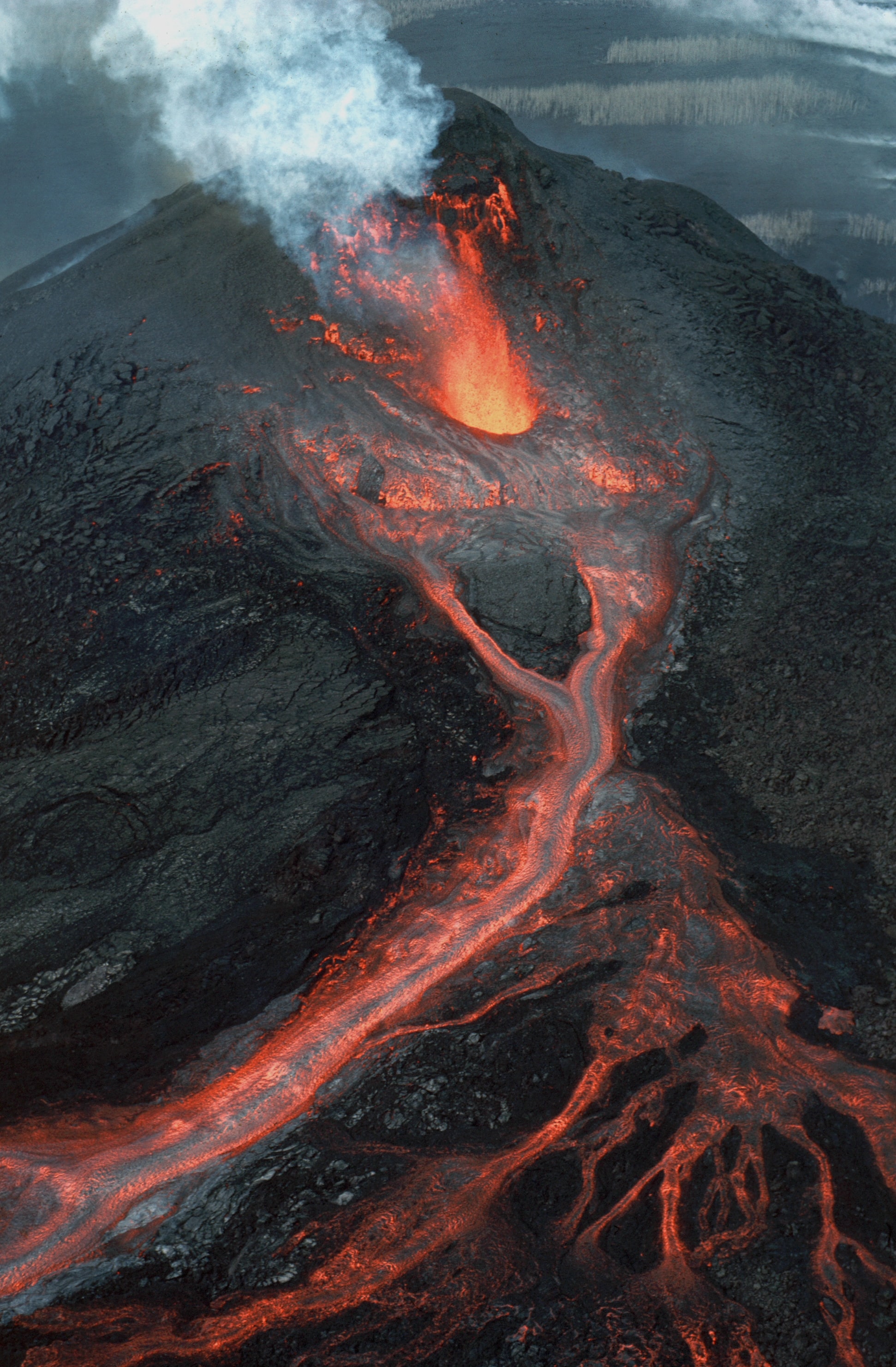 volcano, lava, nature, eruption, crater