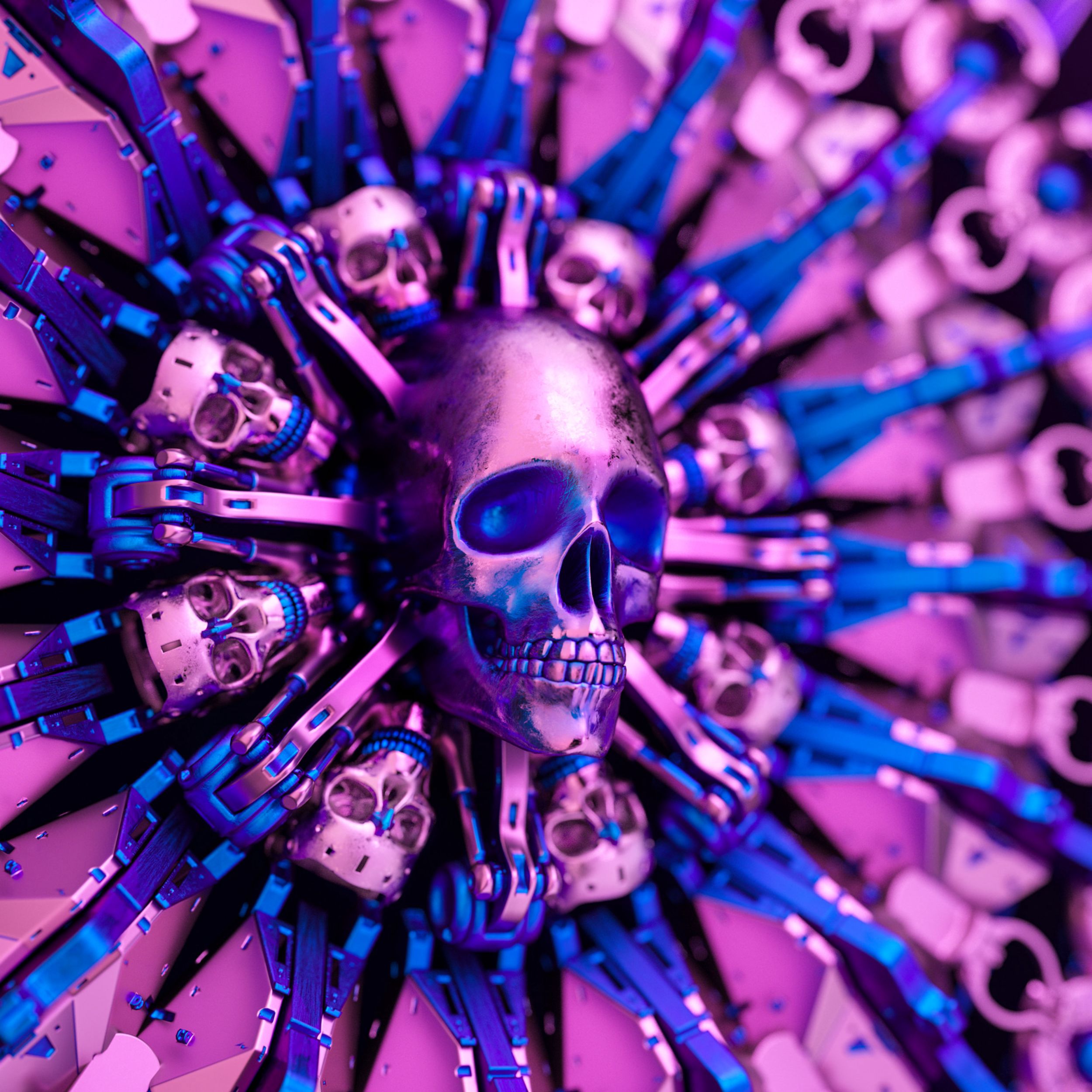 117114 download wallpaper skull, shine, miscellanea, miscellaneous, brilliance, form, metal screensavers and pictures for free