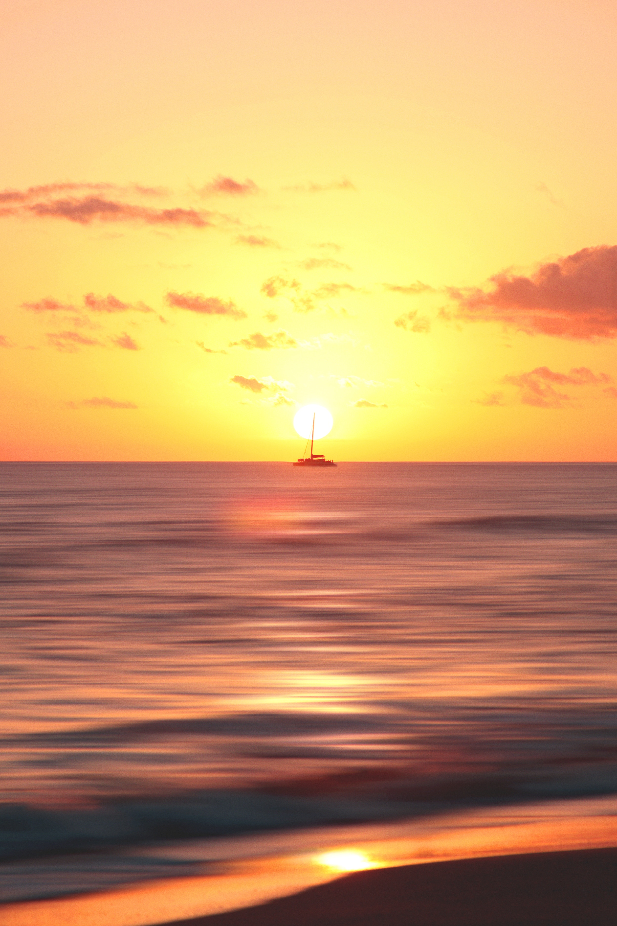 58607 Hintergrundbild herunterladen natur, sea, morgendämmerung, horizont, schiff - Bildschirmschoner und Bilder kostenlos