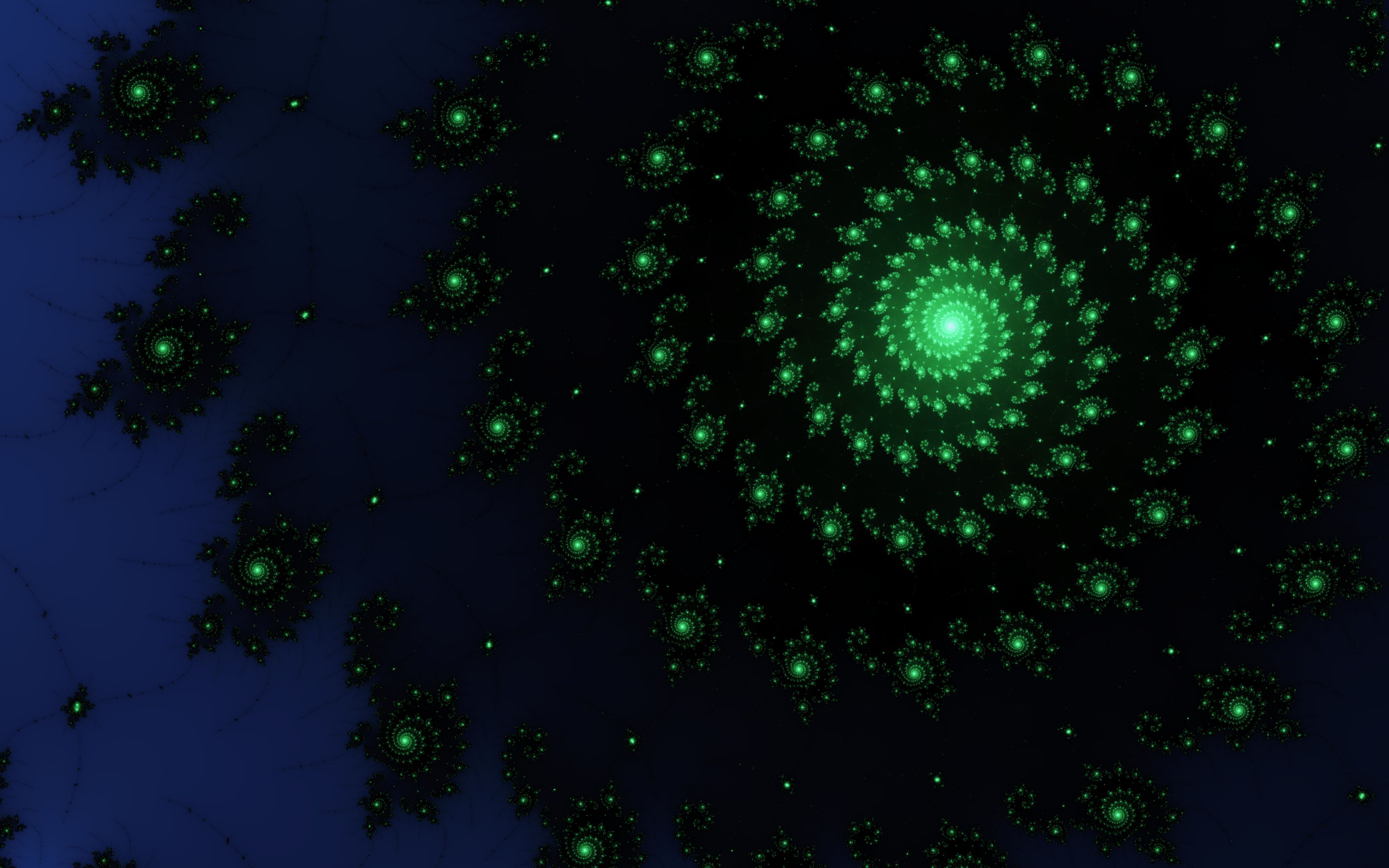 green, abstract, fractal, spiral, swirl