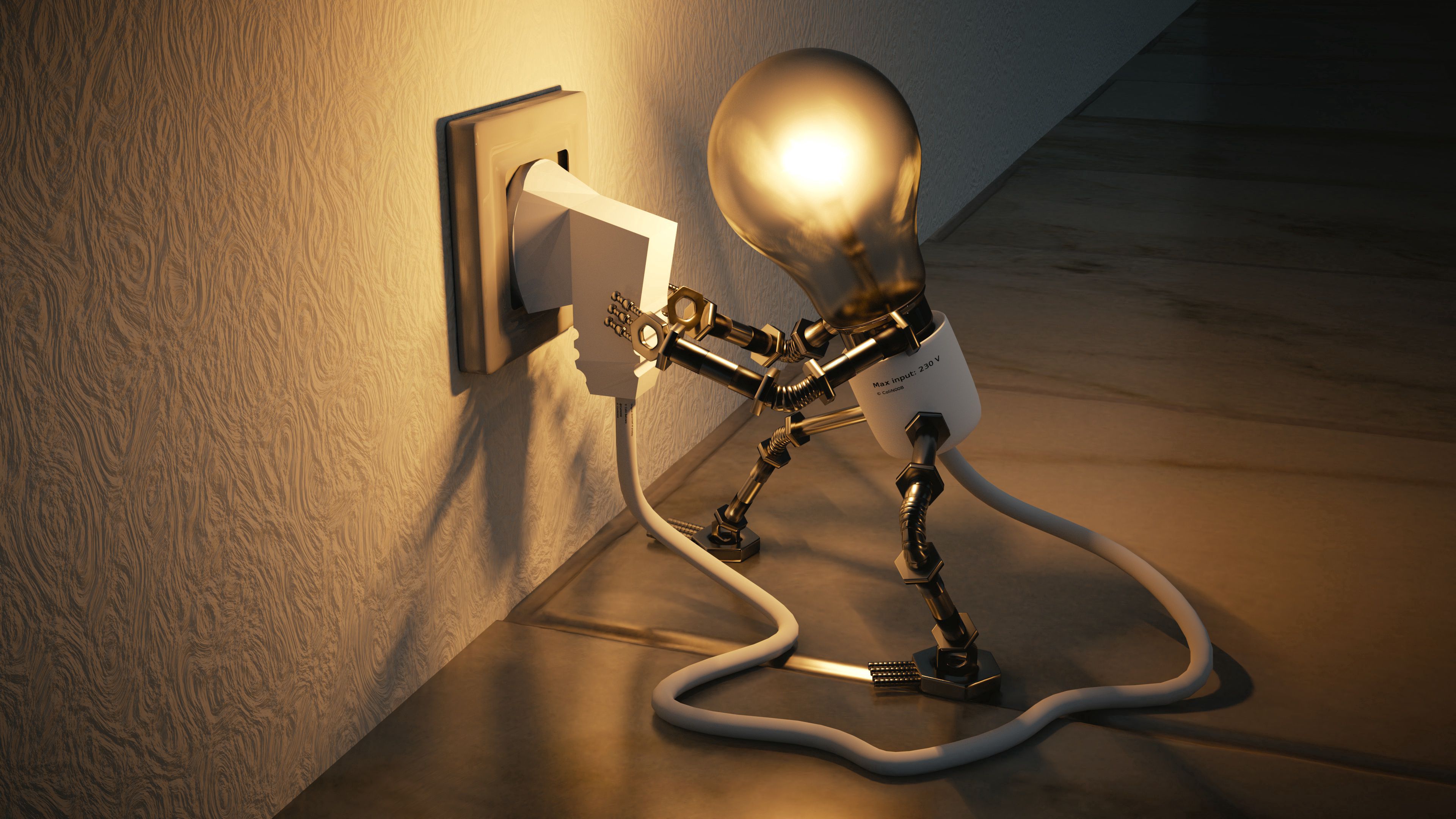 3d, lamp, socket, electricity, idea, rosette