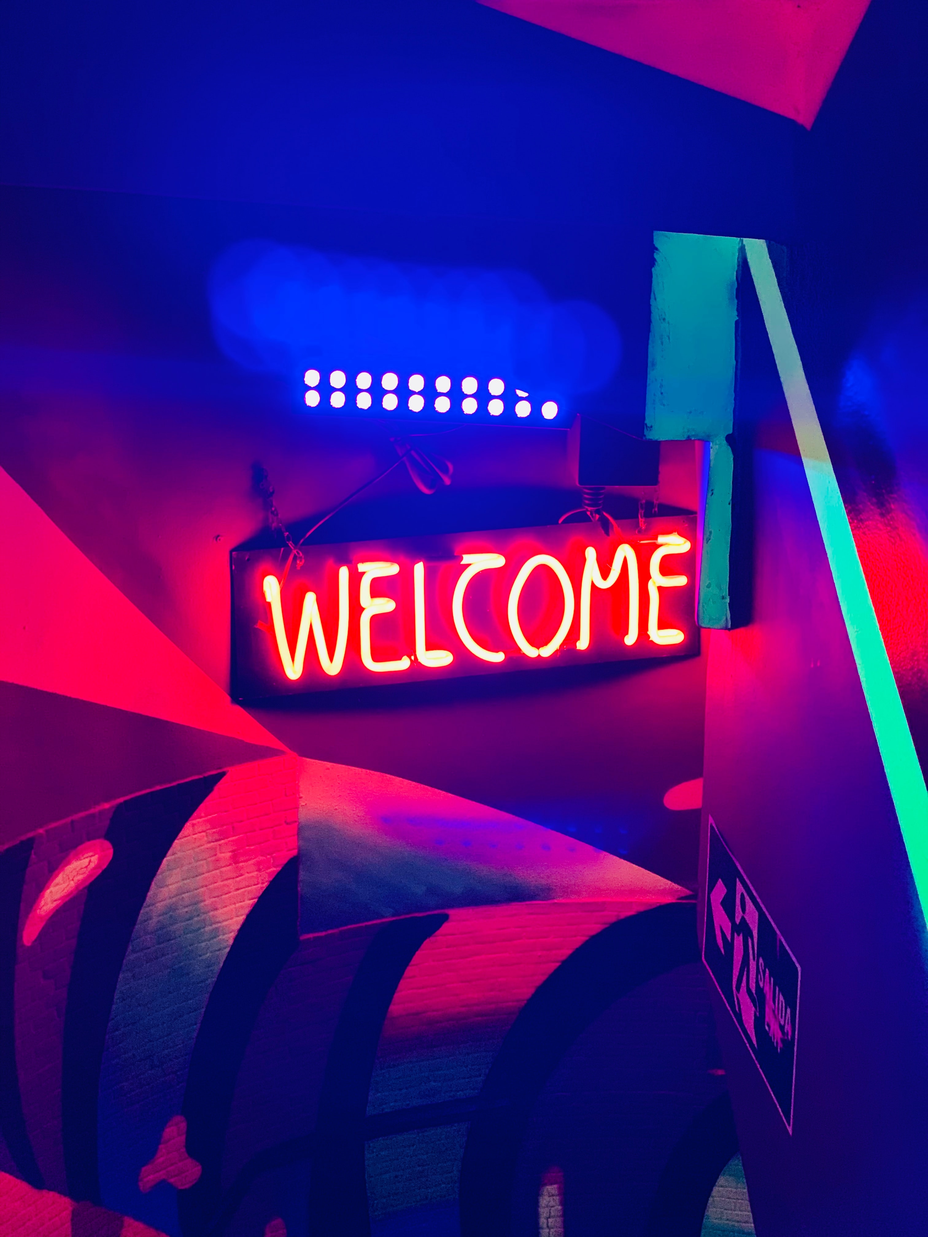 words, welcome, inscription, neon