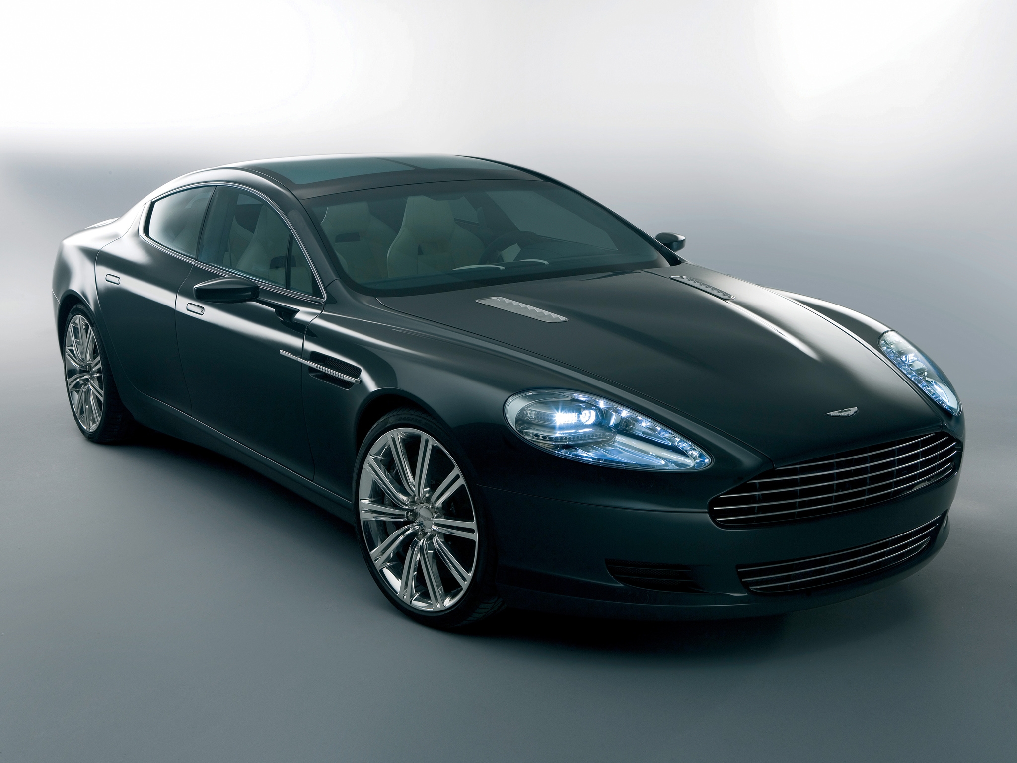 118321 download wallpaper aston martin, cars, black, front view, style, concept car, 2006, rapide screensavers and pictures for free