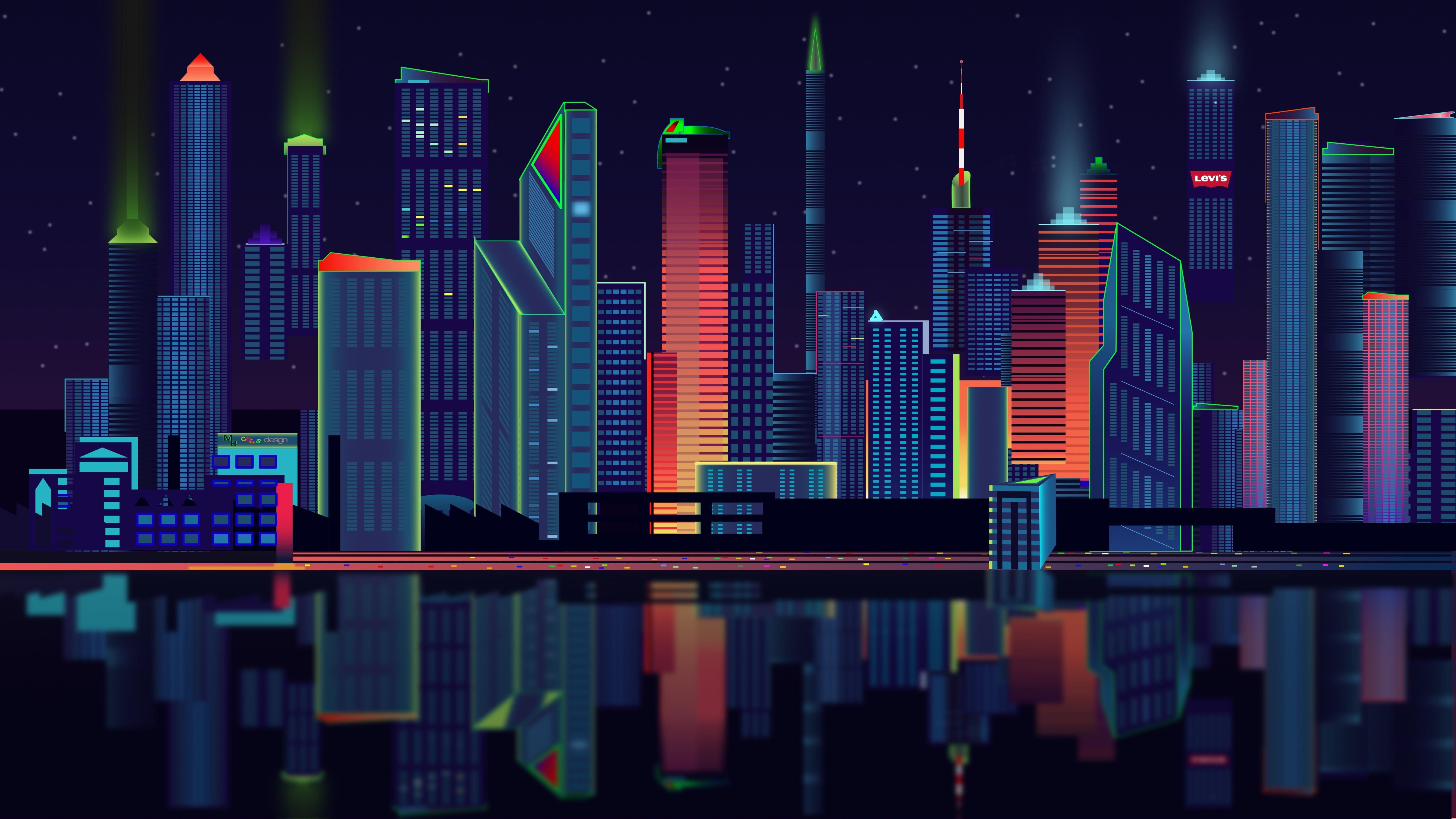 Download mobile wallpaper City, Vector, Panorama for free.