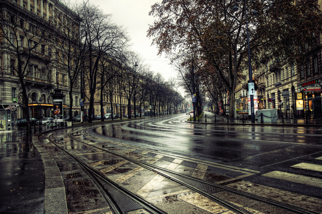 HD desktop wallpaper: Winter, Rain, City, Photography, Place, Vienna  download free picture #1447538