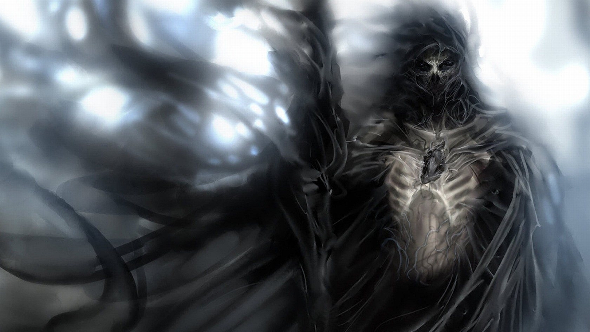 fantasy, death, skeletons, black HD wallpaper