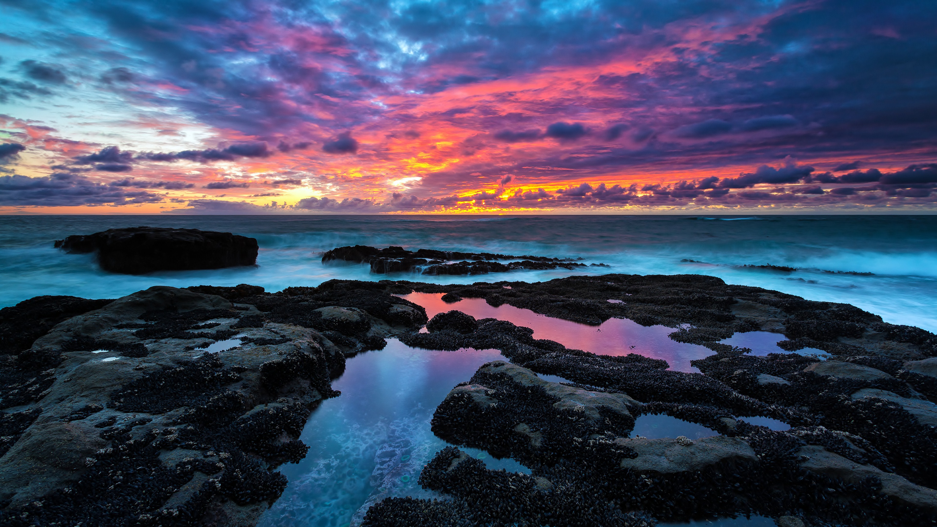 HD wallpaper sea, horizon, sunset, ocean, cloud, sky, earth