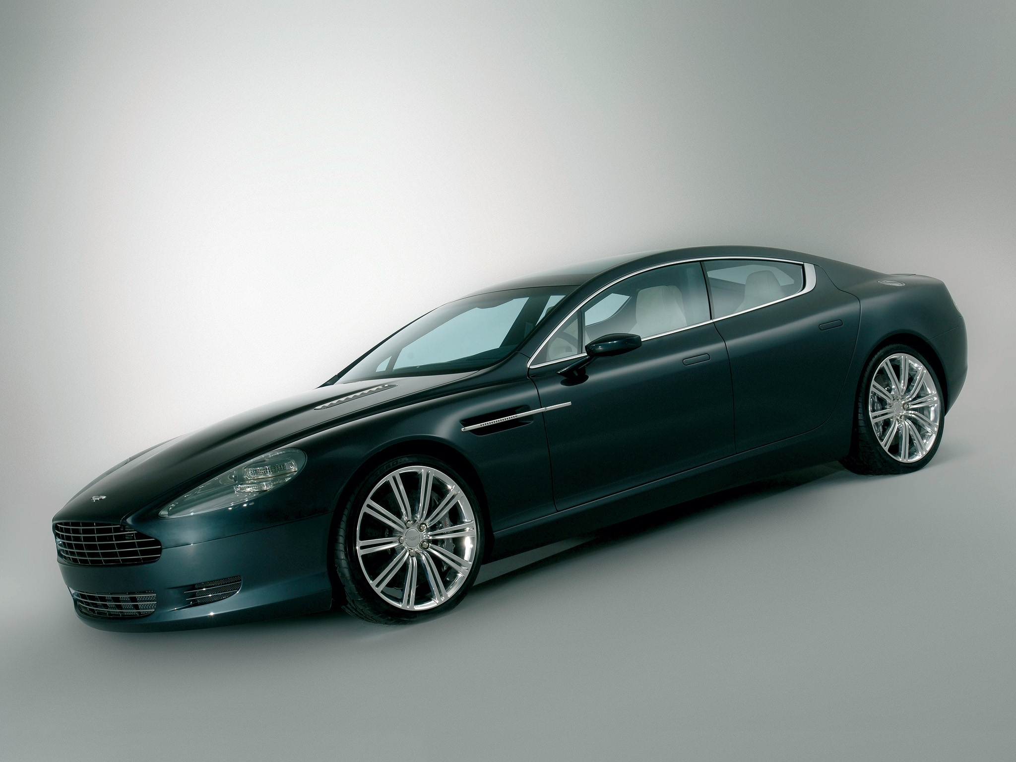 Laden Sie das Aston Martin, Cars, Das Schwarze, Seitenansicht, Stil, Konzeptfahrzeug, Konzeptauto, 2006, Rapide-Bild kostenlos auf Ihren PC-Desktop herunter