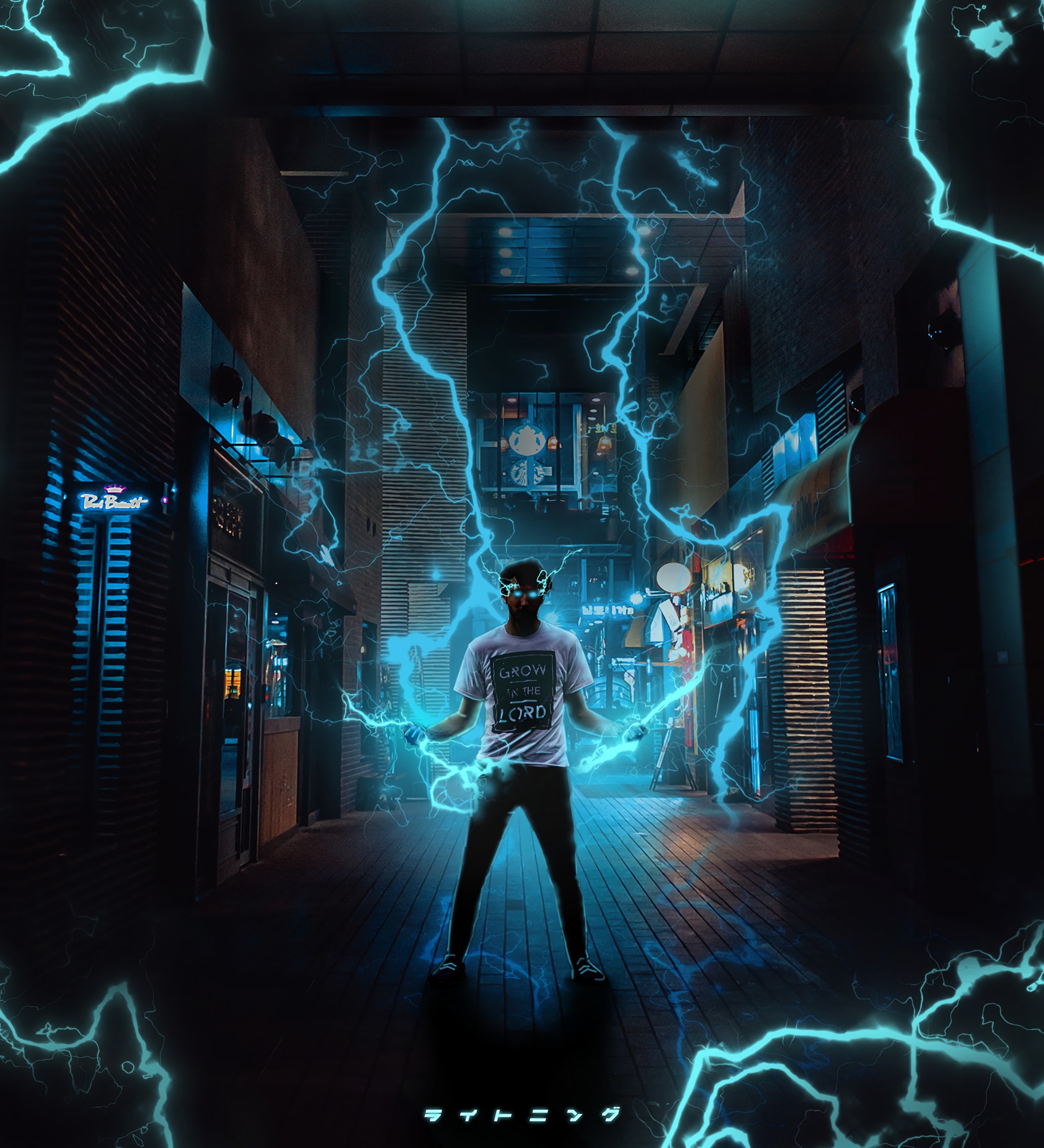 superpower, guy, lightning, dark, electricity, voltage phone background