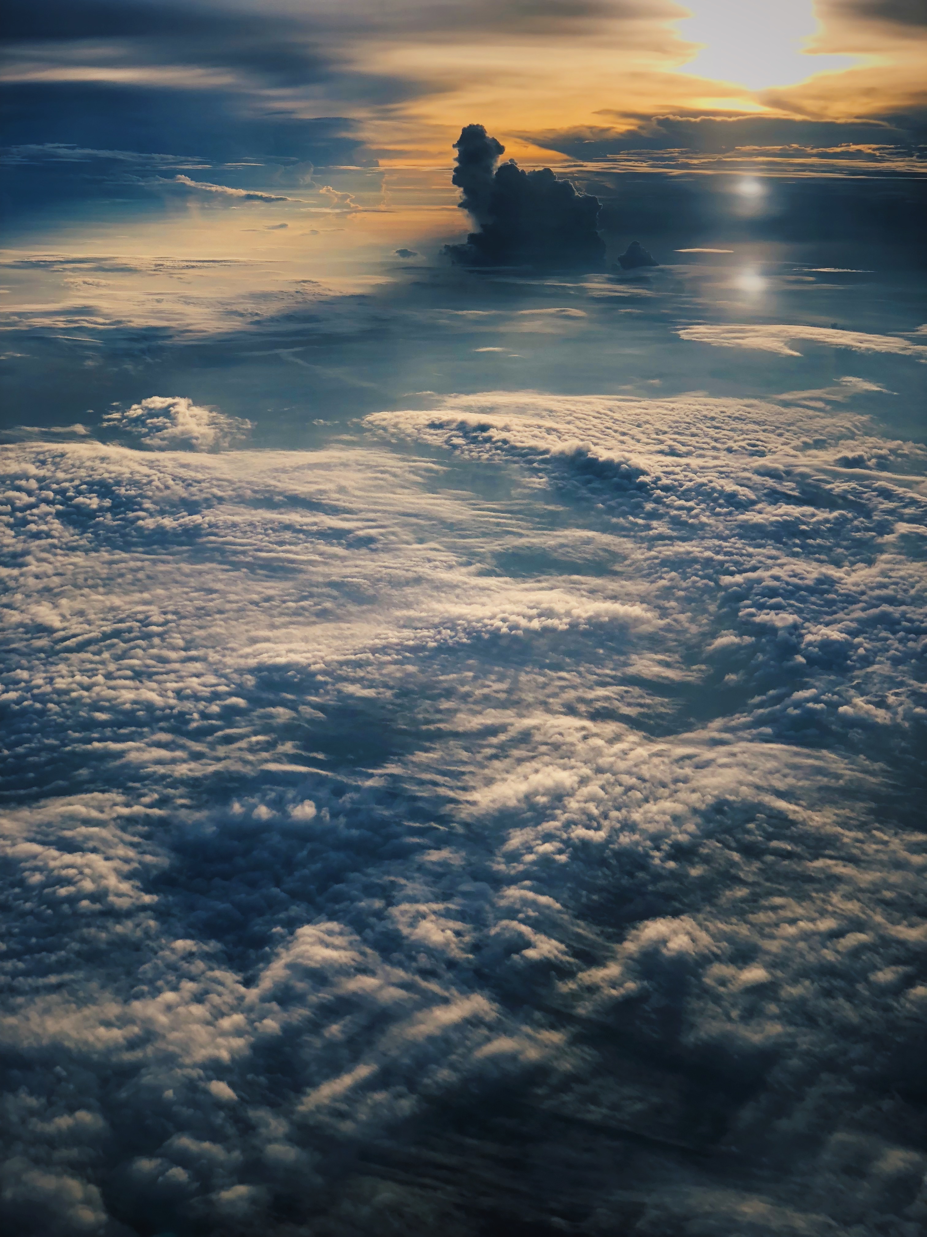 clouds, landscape, high, flight HD Wallpaper for Phone