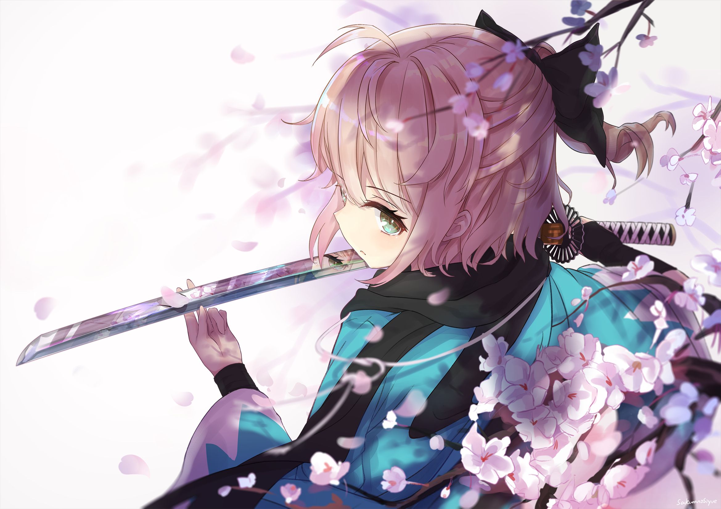 Papel De Parede Hd Para Desktop Anime Fategrand Order Okita Souji Sakura Sabre Arqueiro 0478