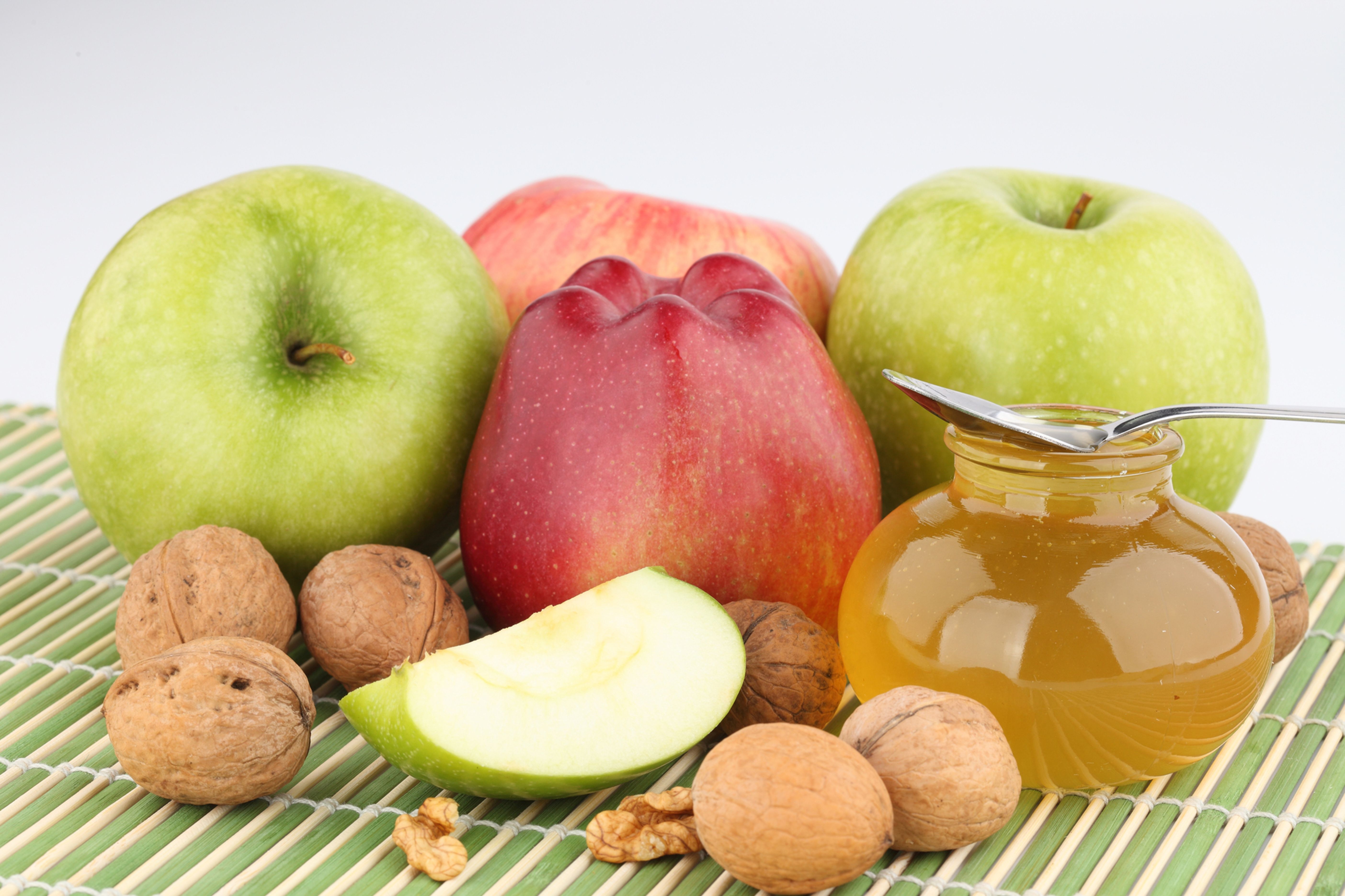 apples, honey, food, nuts download for free
