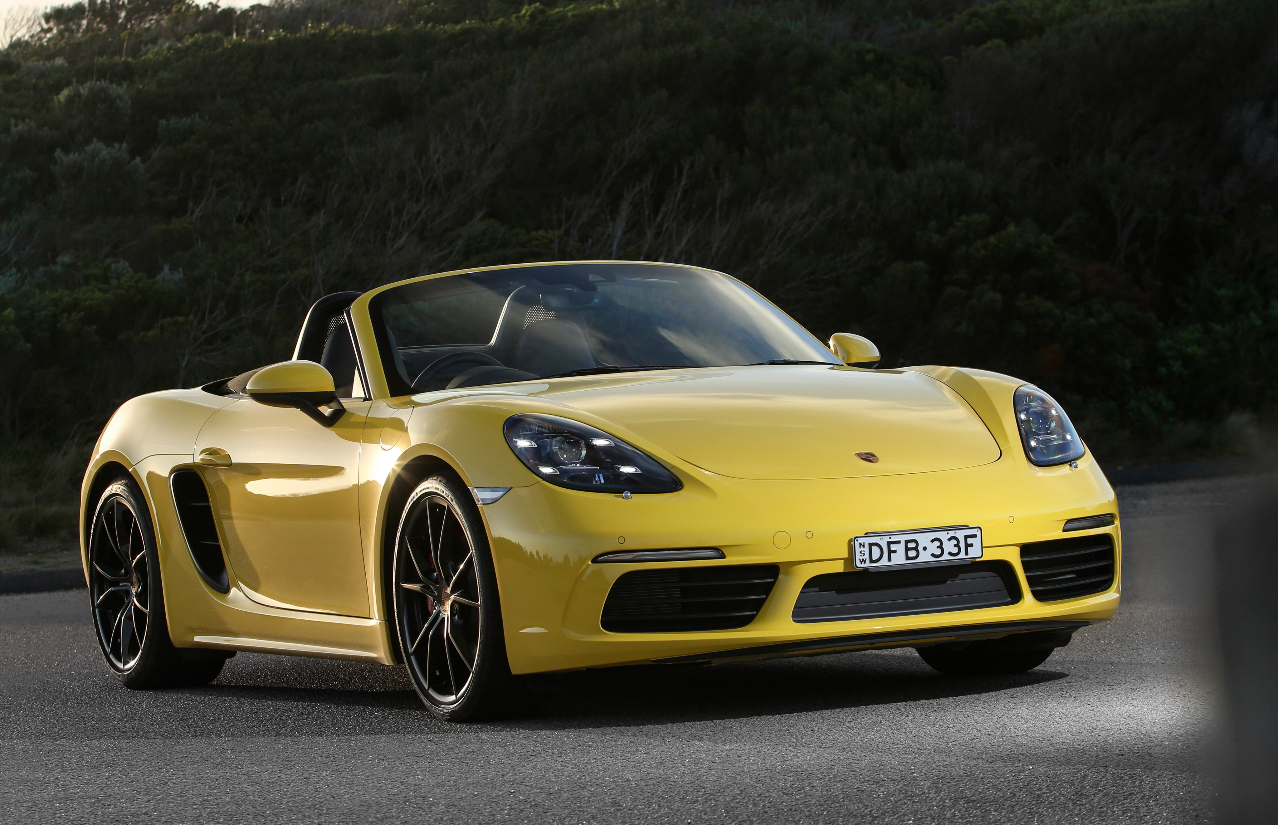 55289 Screensavers and Wallpapers Cabriolet for phone. Download porsche, cars, yellow, cabriolet, 718, boxster pictures for free