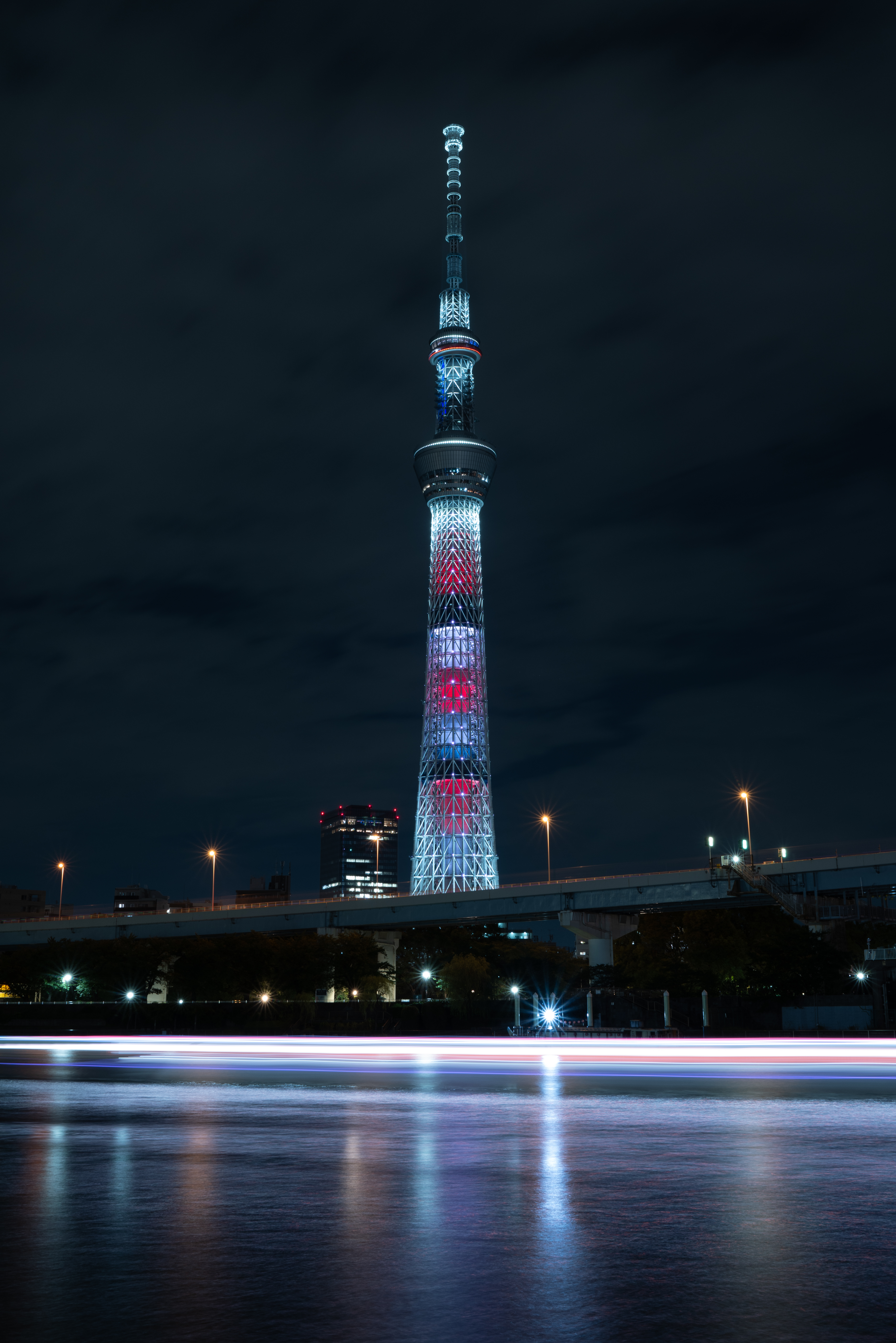 Widescreen image building, architecture, illumination, tower