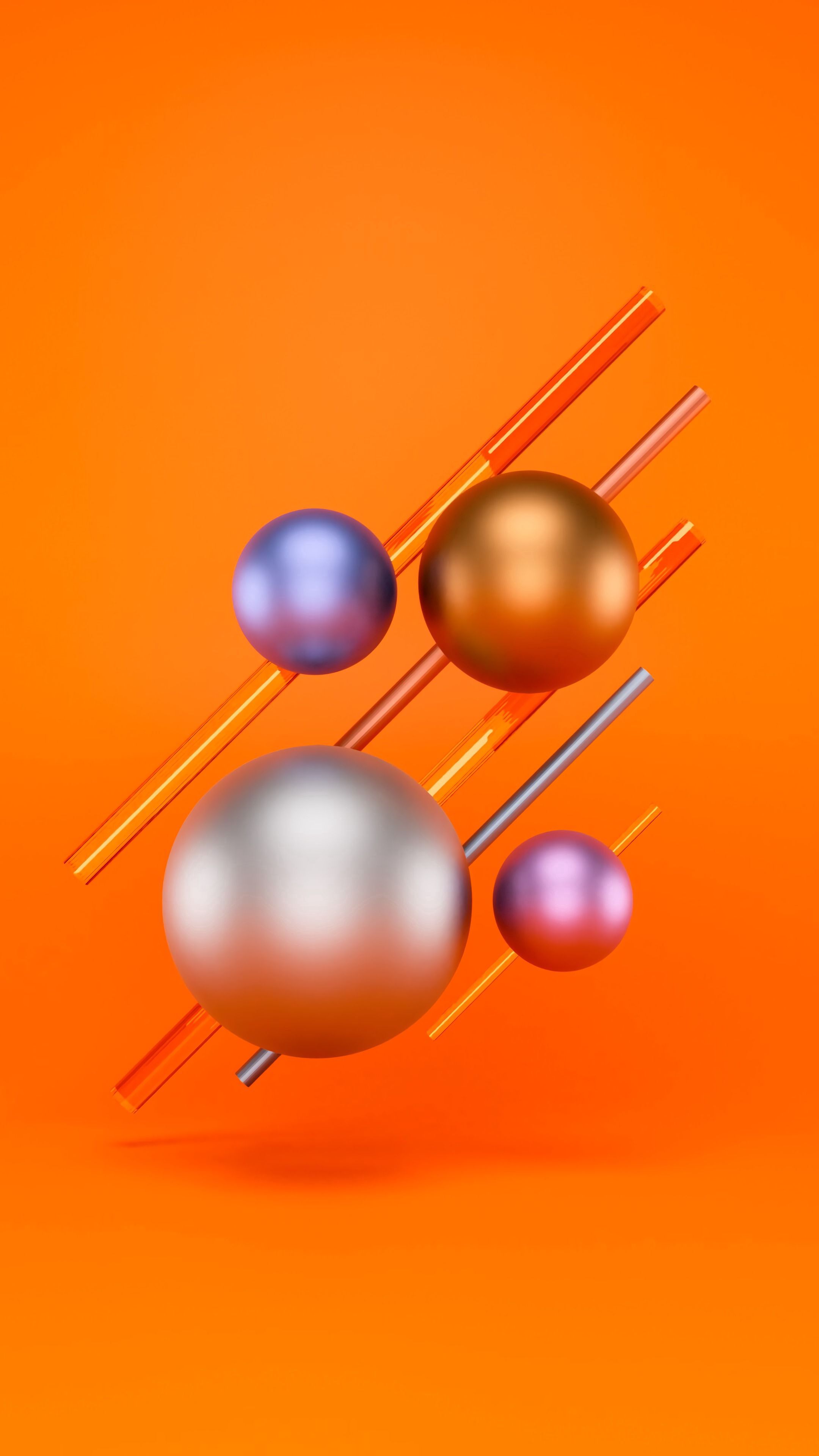 multicolored, lines, 3d, motley, bright, balls phone background