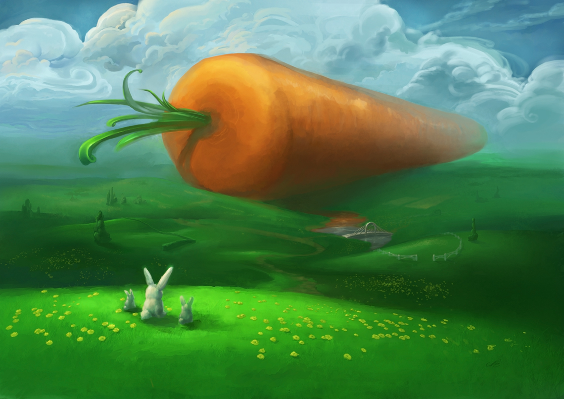 carrot, humor, animal 3d Wallpaper
