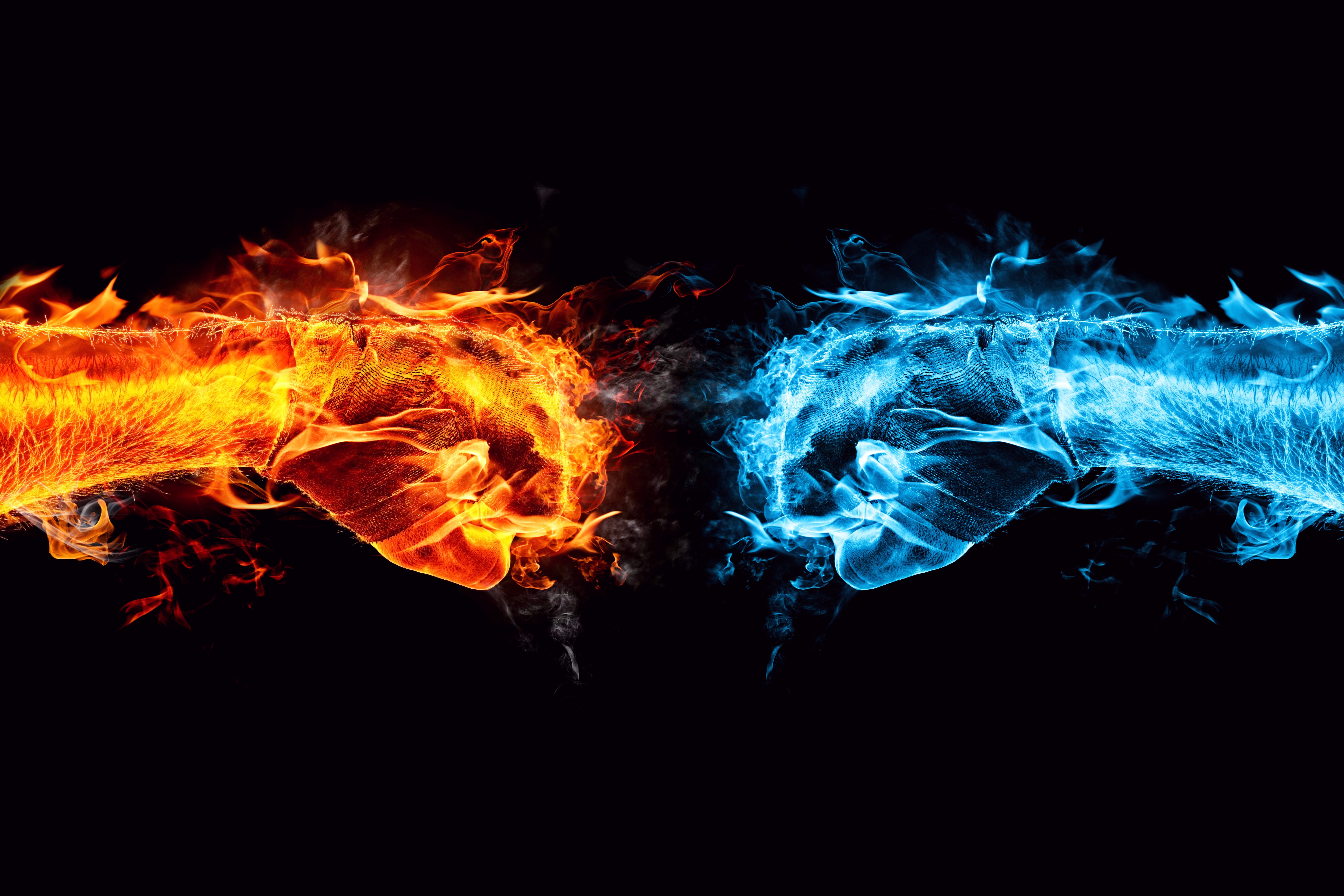 abstract, fire, cool, fist 4K