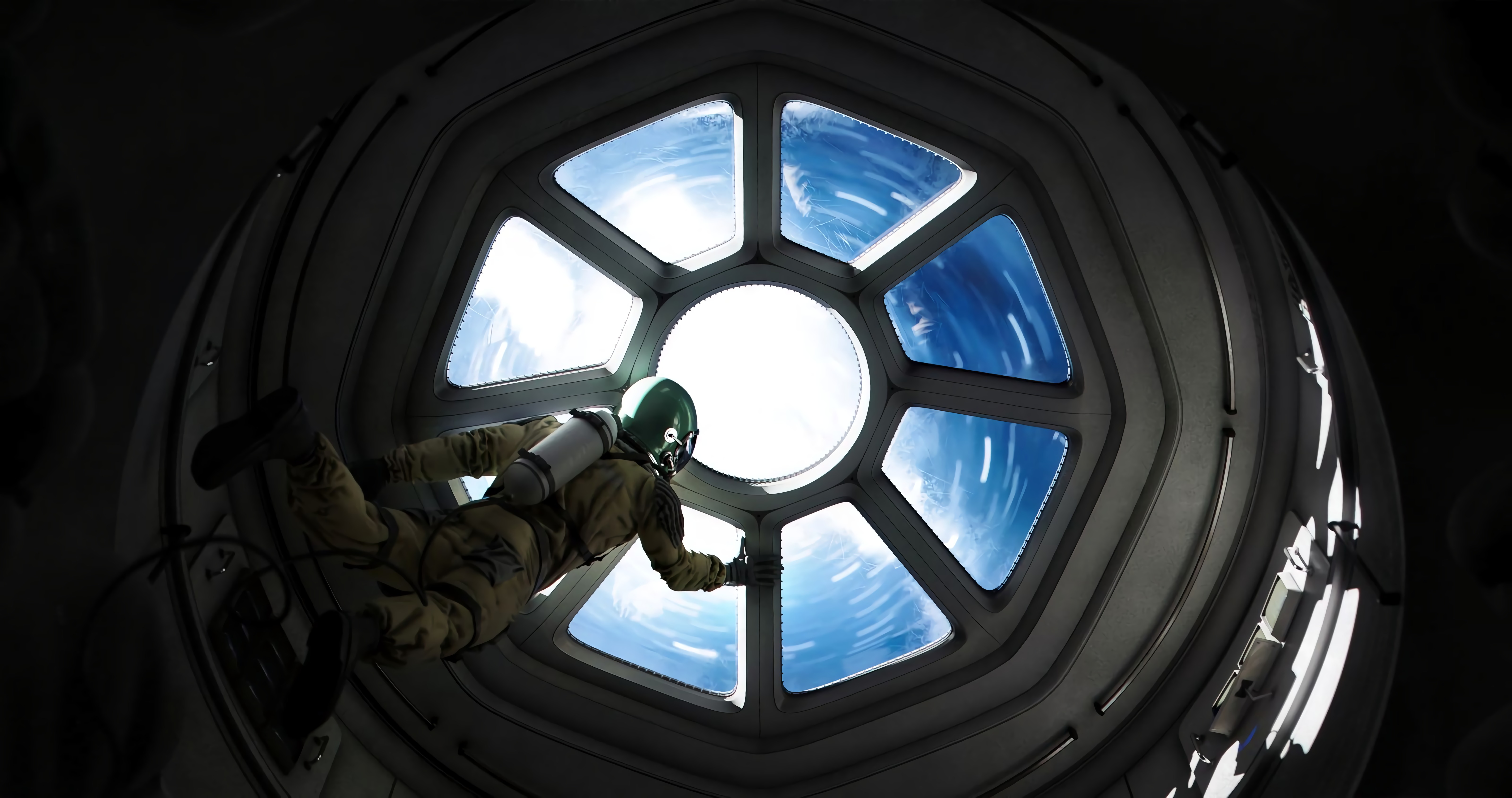 wallpapers gravity, universe, porthole, spaceship, astronaut, weightlessness