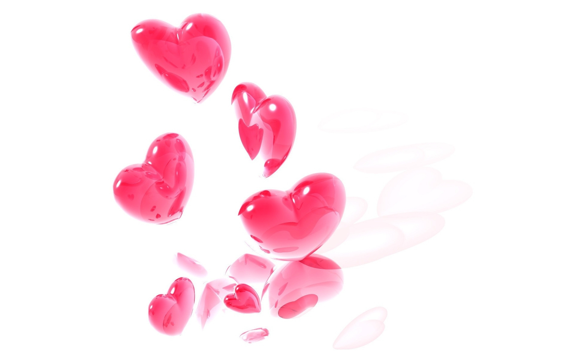 hearts, background, white