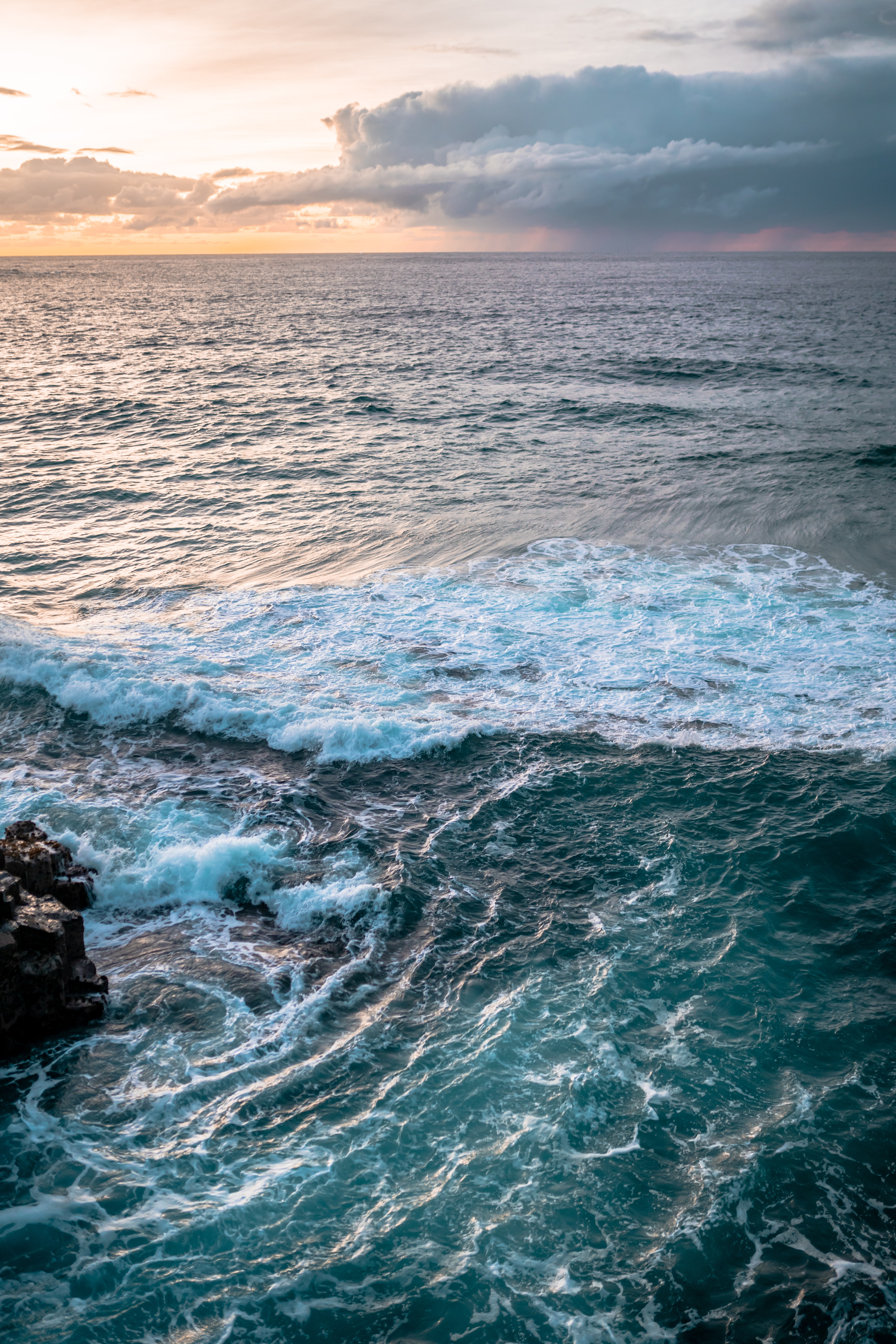 stones, nature, water, waves, horizon, ocean HD wallpaper