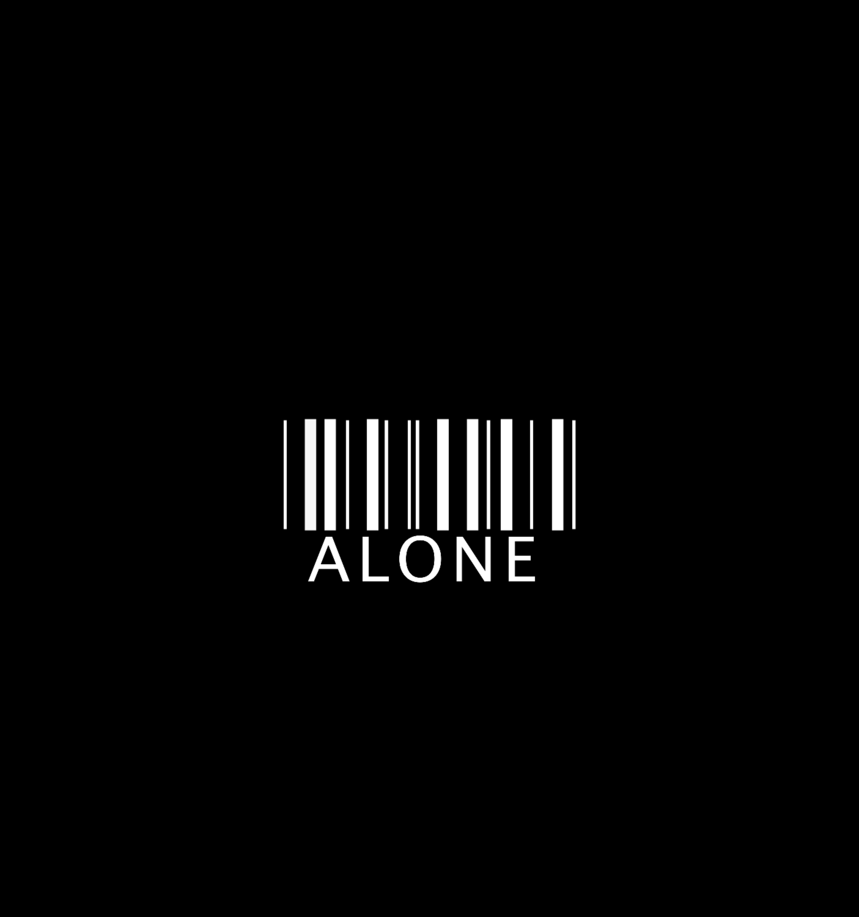 Widescreen image inscription, barcode, words, loneliness