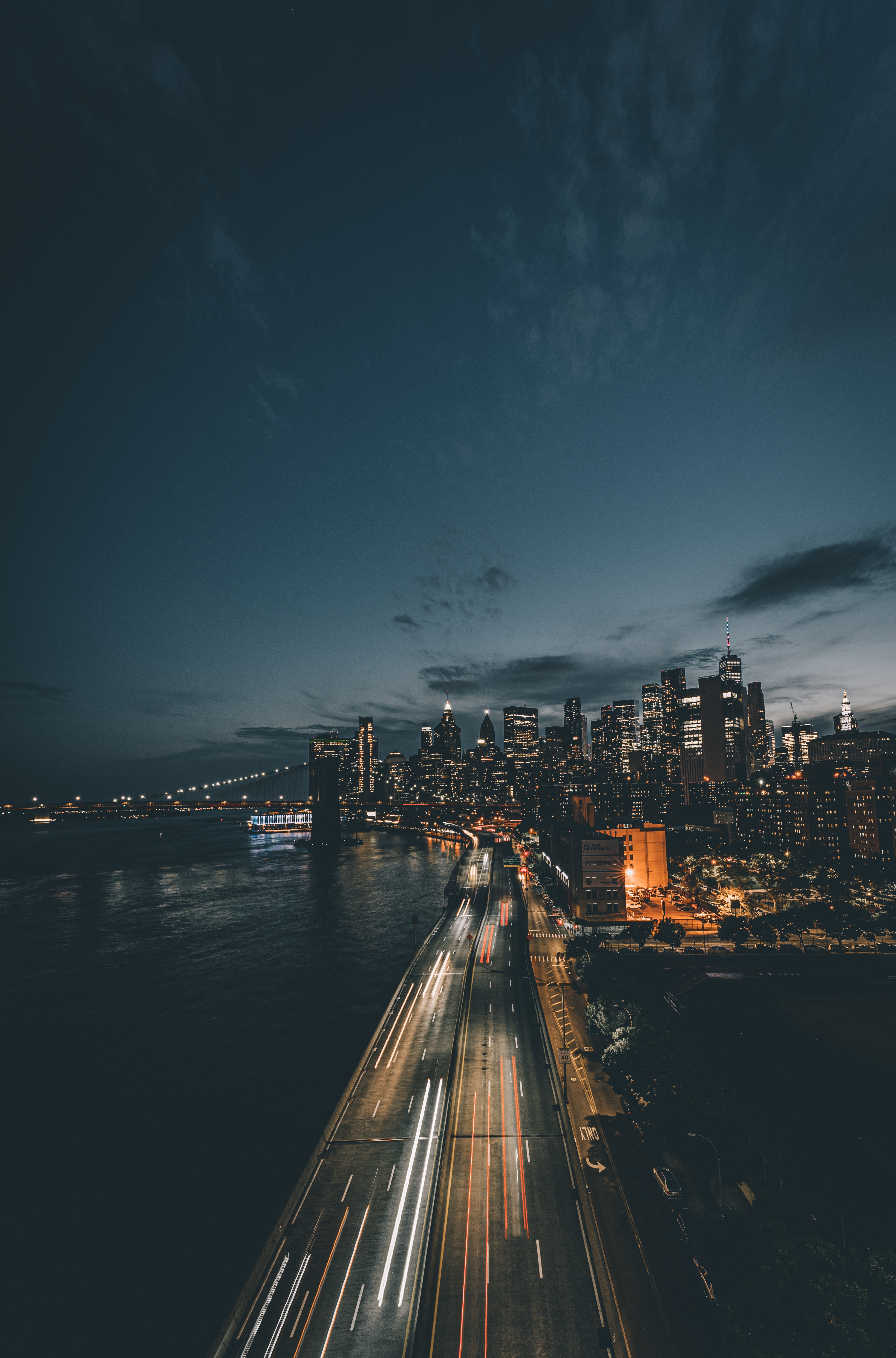 night city, long exposure, cities, city, coast, road cell phone wallpapers
