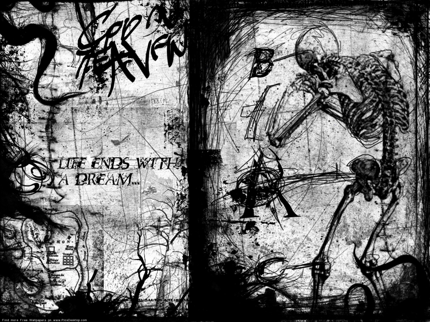 gray, fantasy, skeletons Vertical Wallpapers