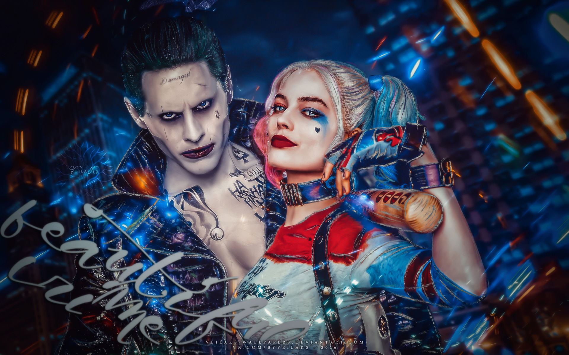 joker, movie, harley quinn, suicide squad, jared leto, margot robbie, two toned hair HD wallpaper