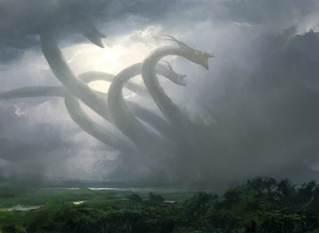 monster, jungle, fantasy, magic: the gathering, game, cloud, dragon, giant, hydra