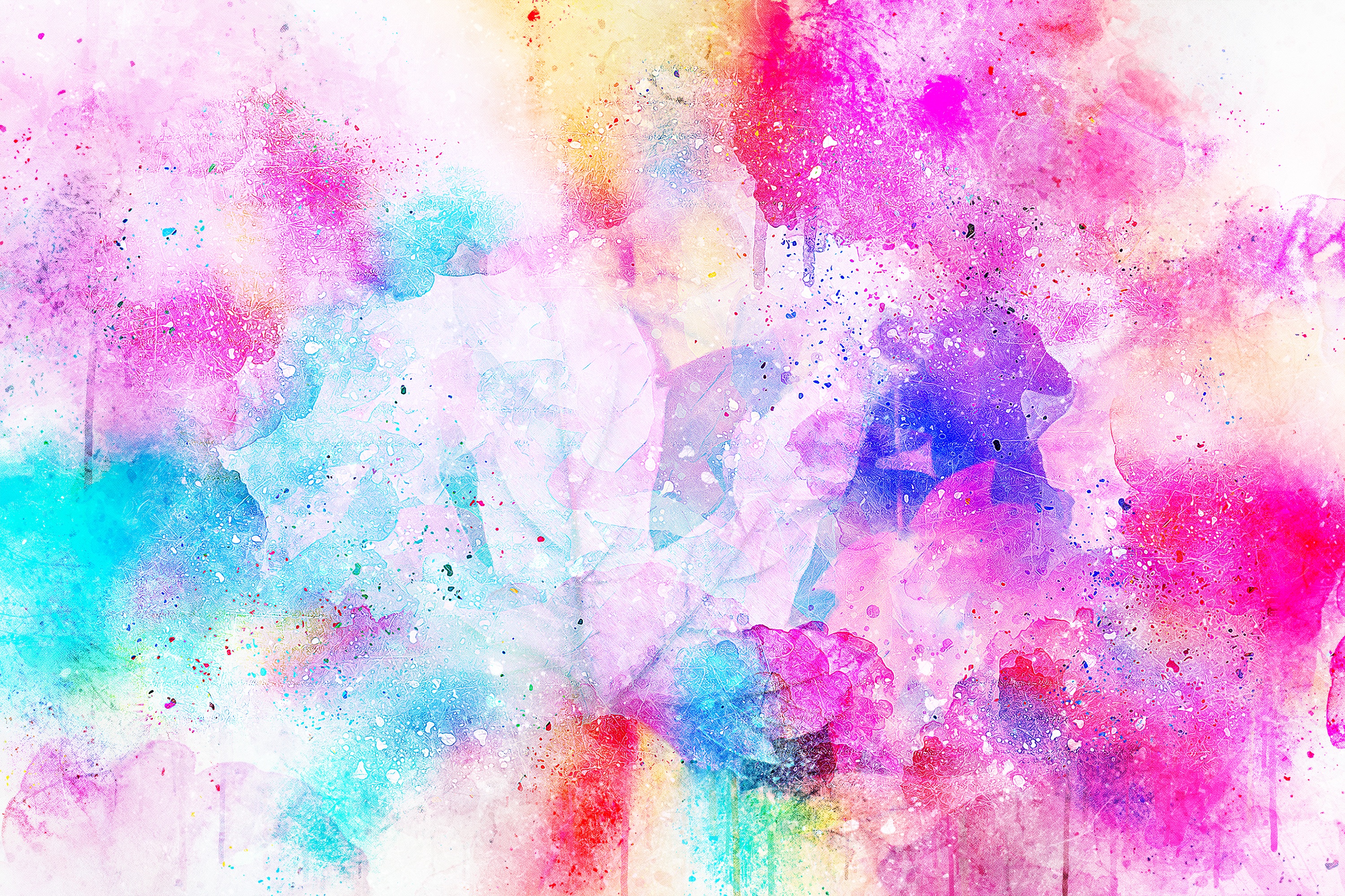 abstract, bright, pink, stains, spots, watercolor
