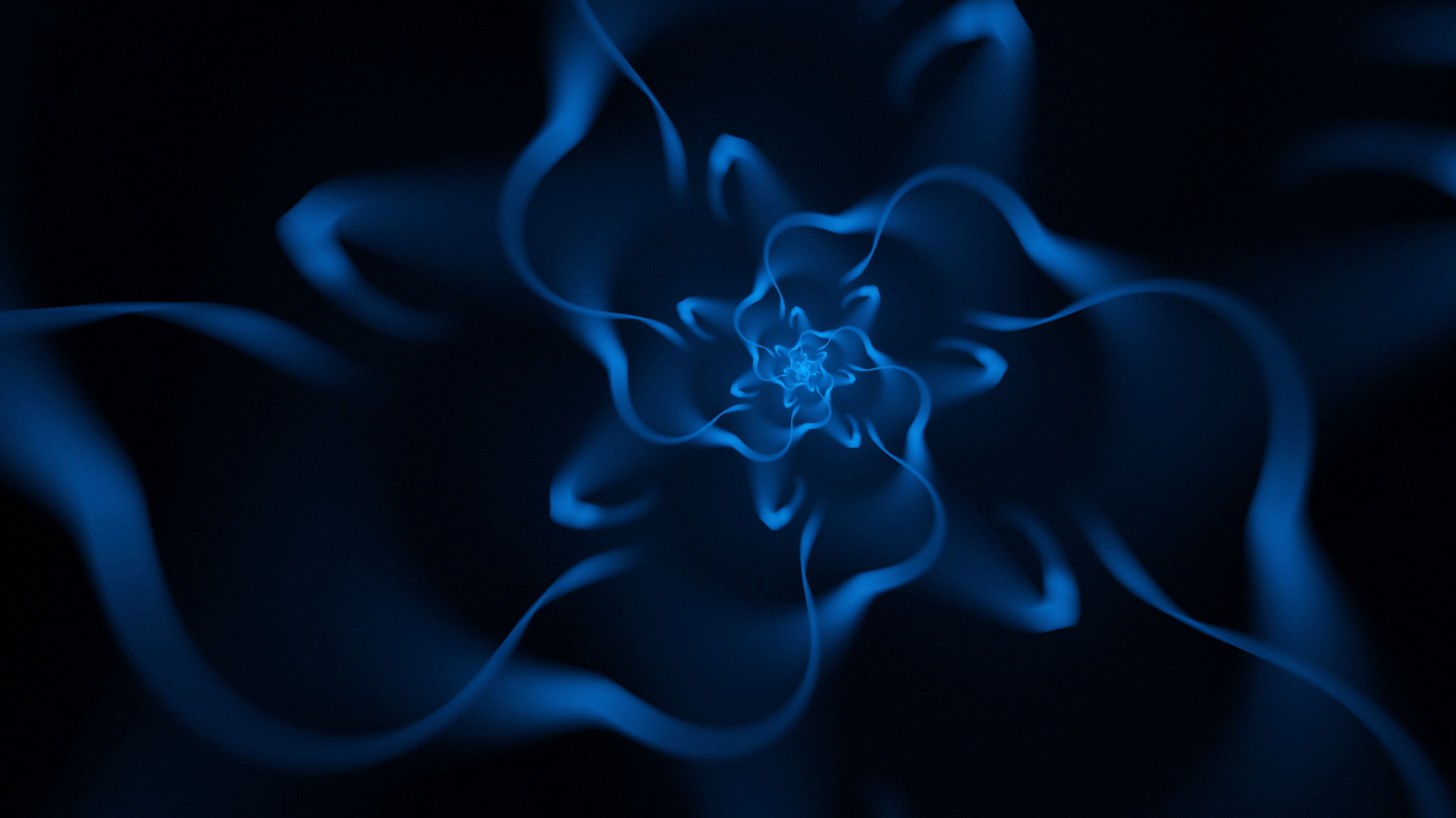 abstract, fractal, blue, wavy, swirling, involute Full HD