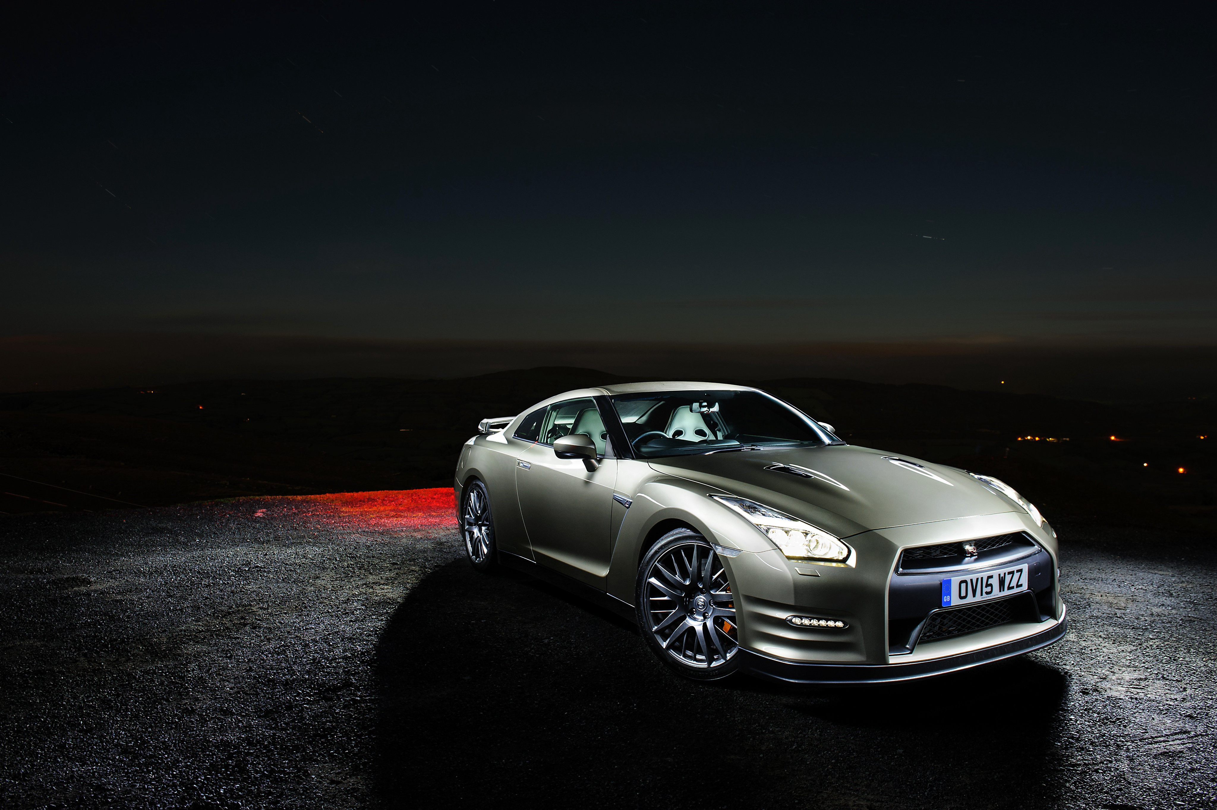 cars, nissan, night, side view, gt-r