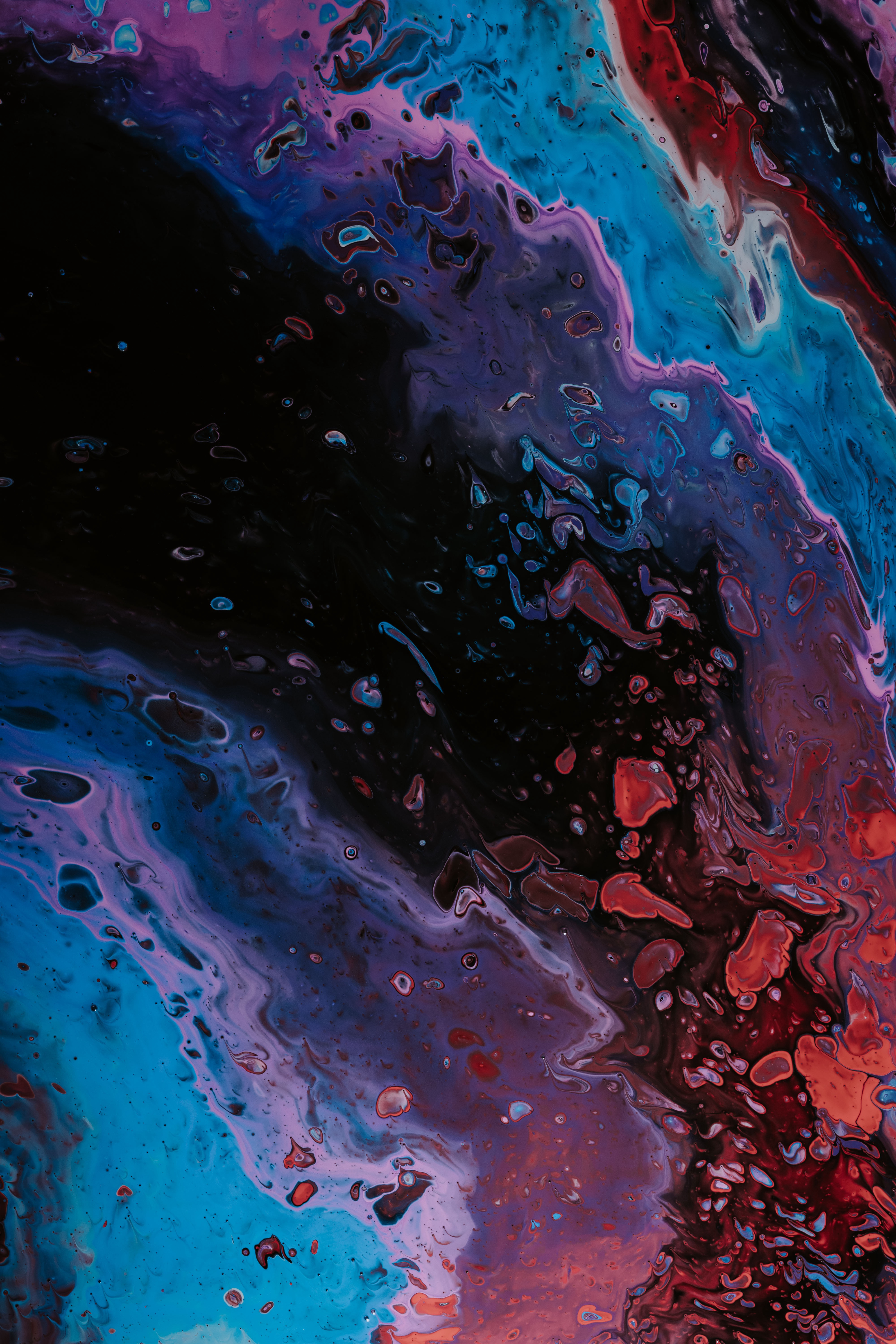 Download mobile wallpaper Abstract, Divorces, Multicolored, Motley, Paint, Liquid for free.