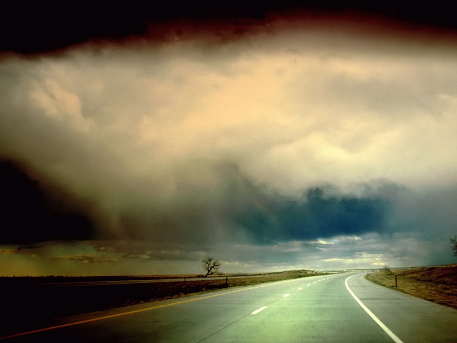 landscape, sky, roads, art photo HD wallpaper