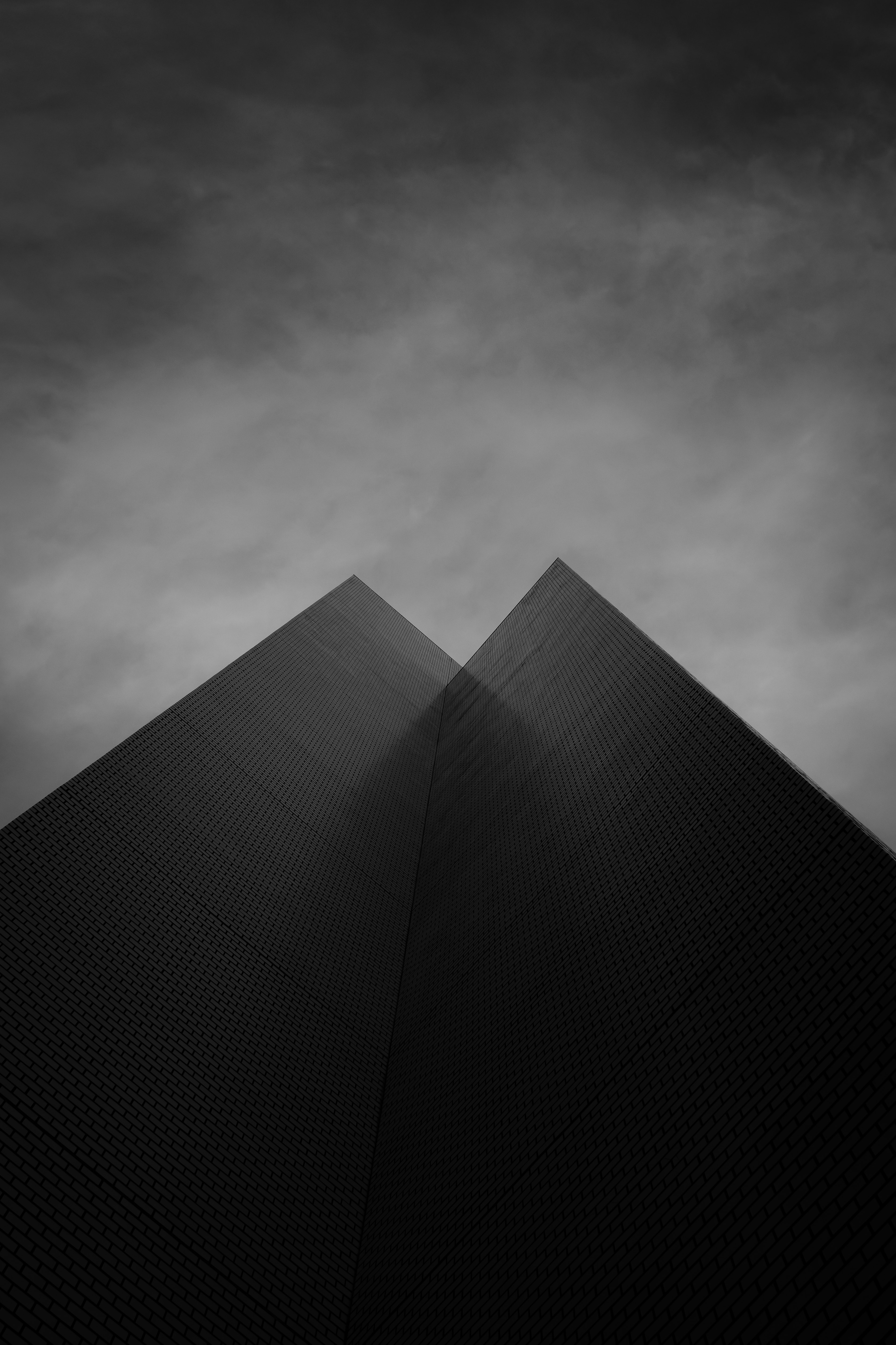 bottom view, bw, chb, building, sky, facade, black