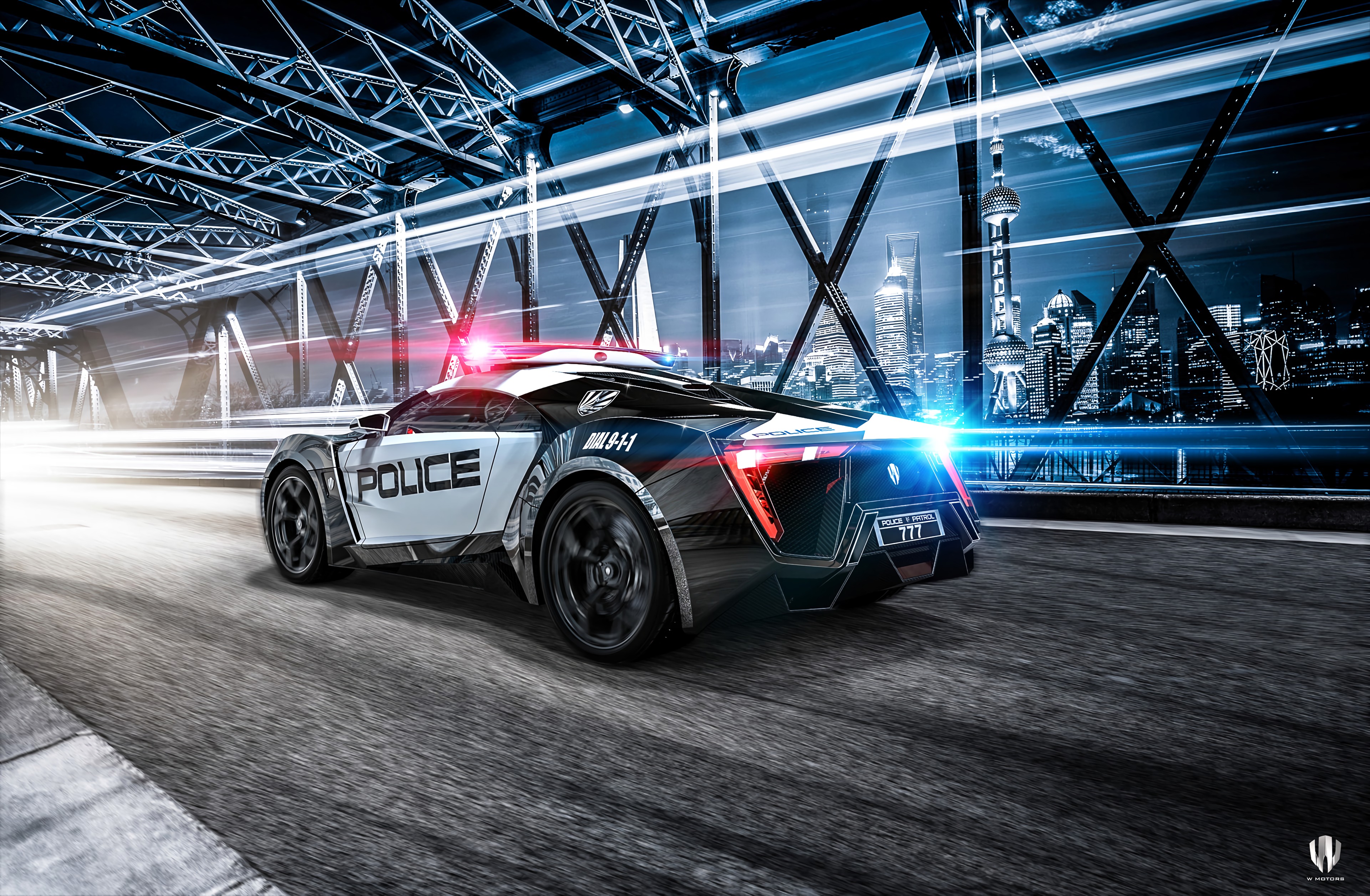 police, lights, sports, cars, car, sports car, supercar High Definition image