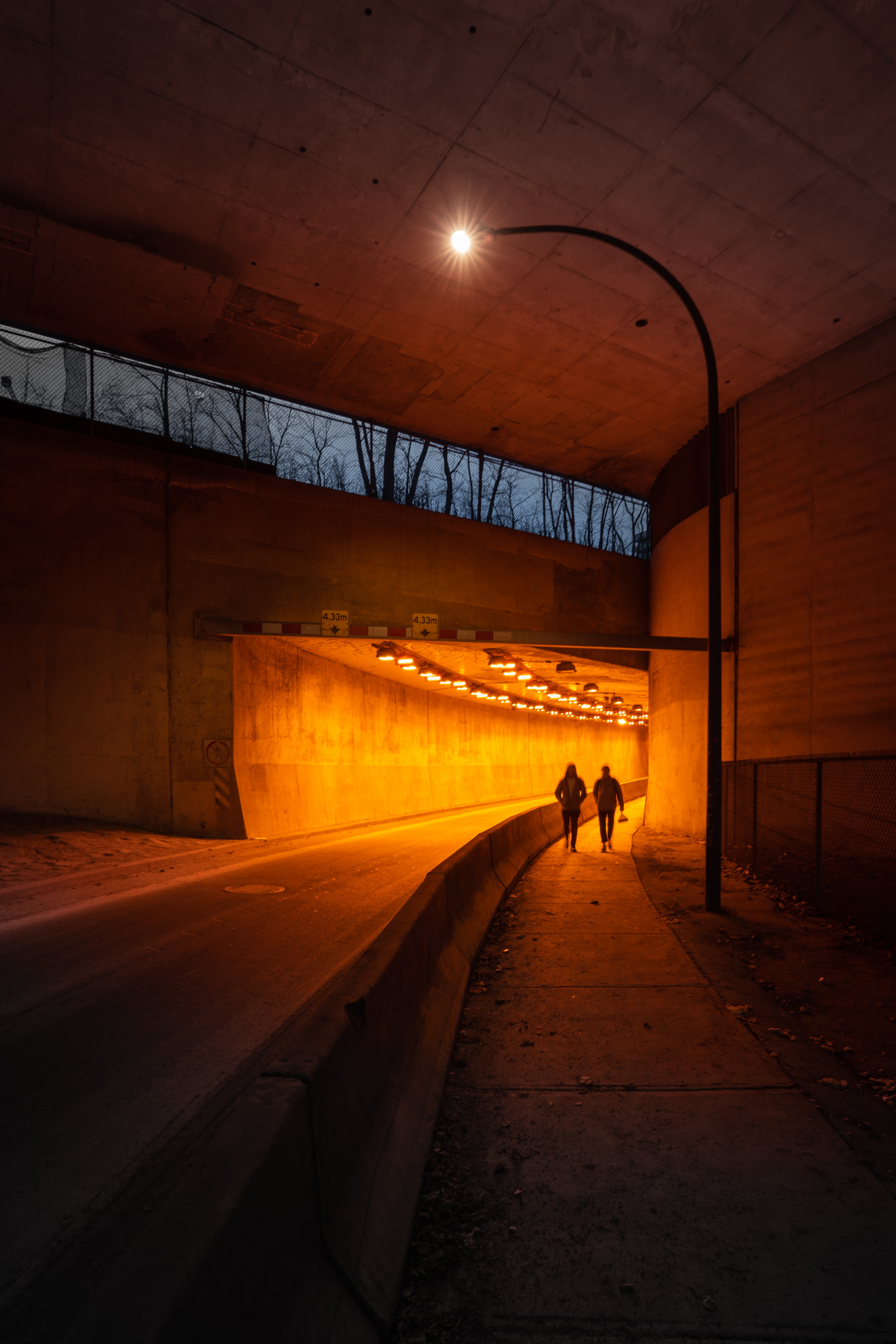 Tunnel dark, silhouettes, people 4k Wallpaper