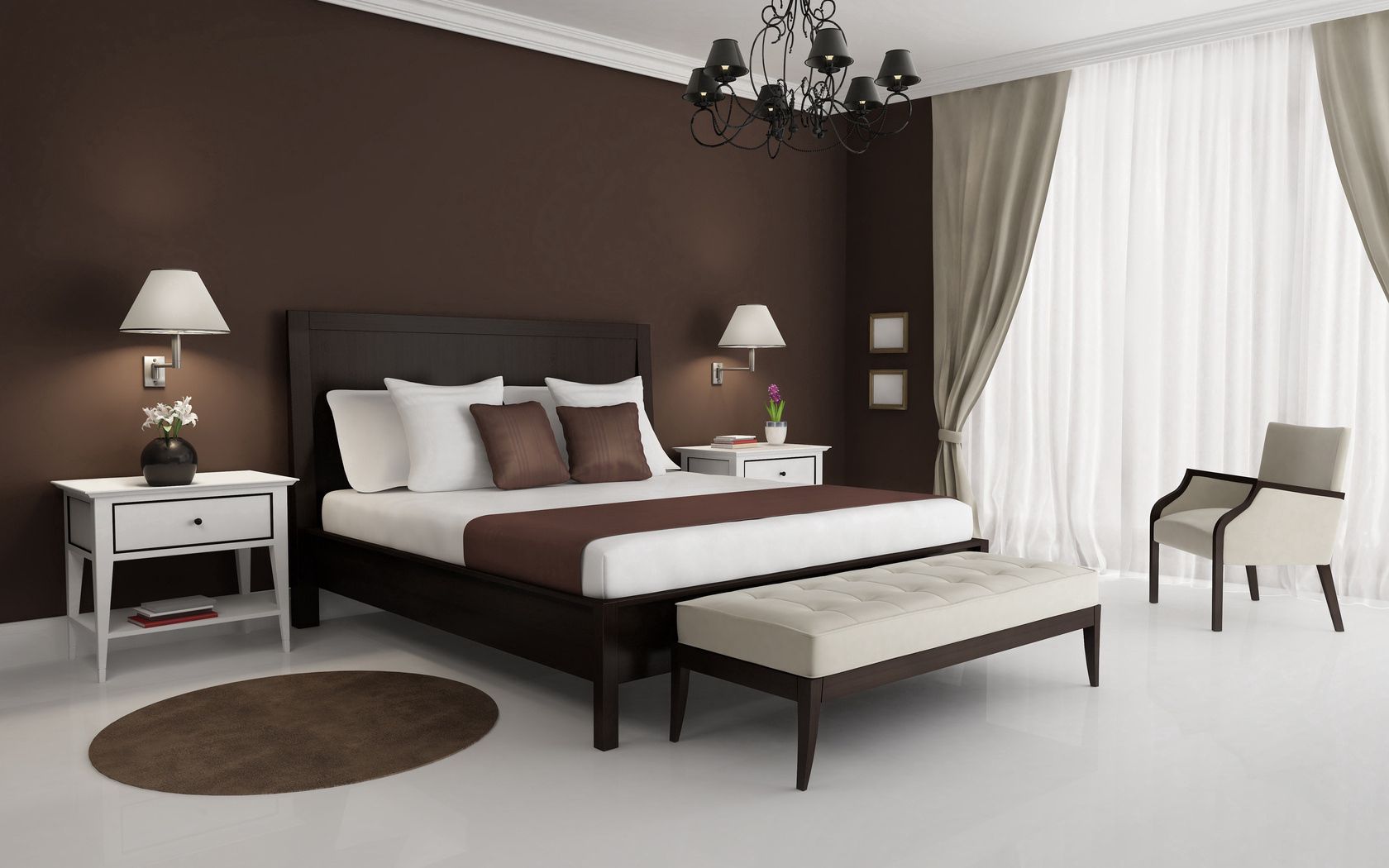 Bed miscellanea, hotel, room, suite 4k Wallpaper